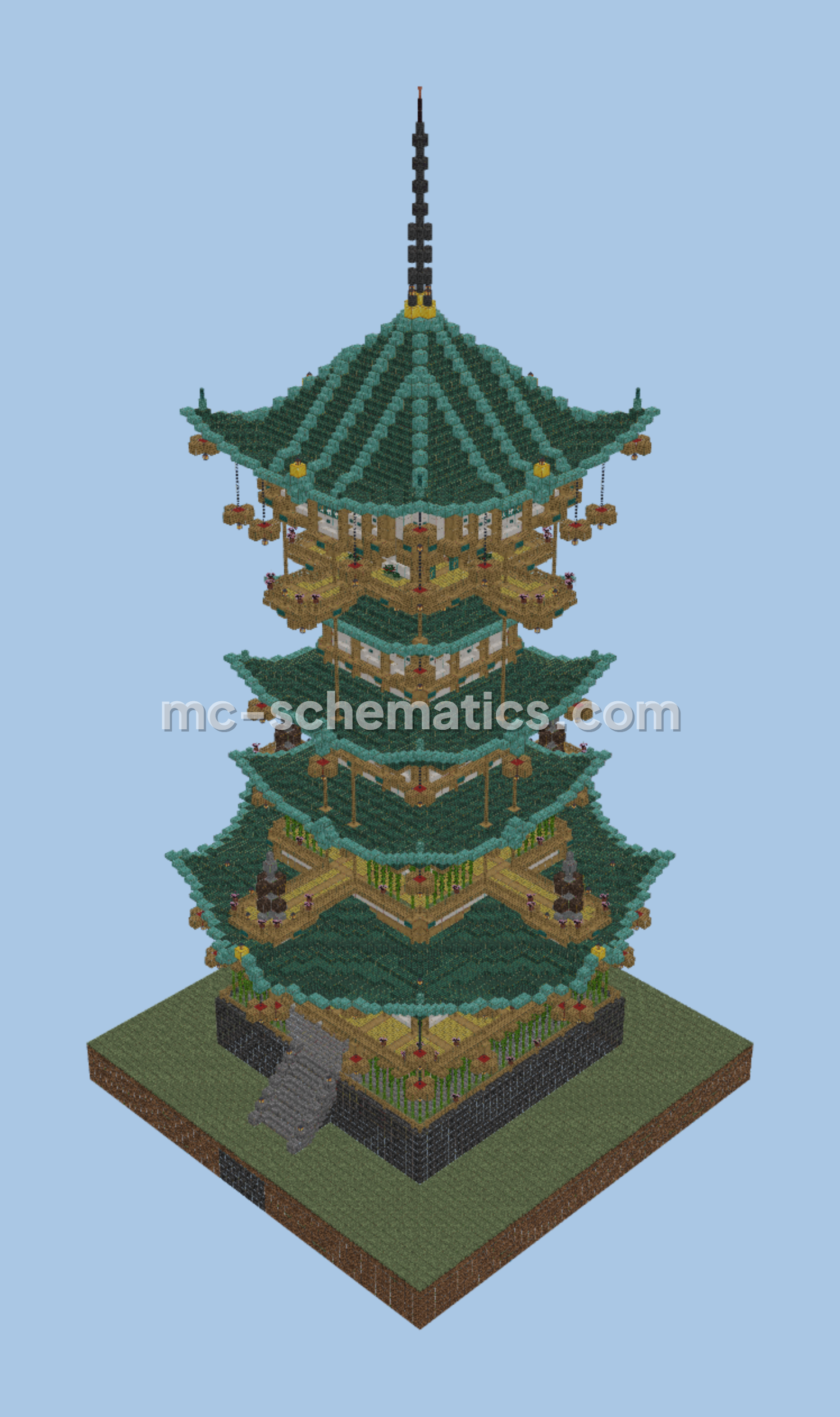 Japanese Style Base Minecraft schematic preview