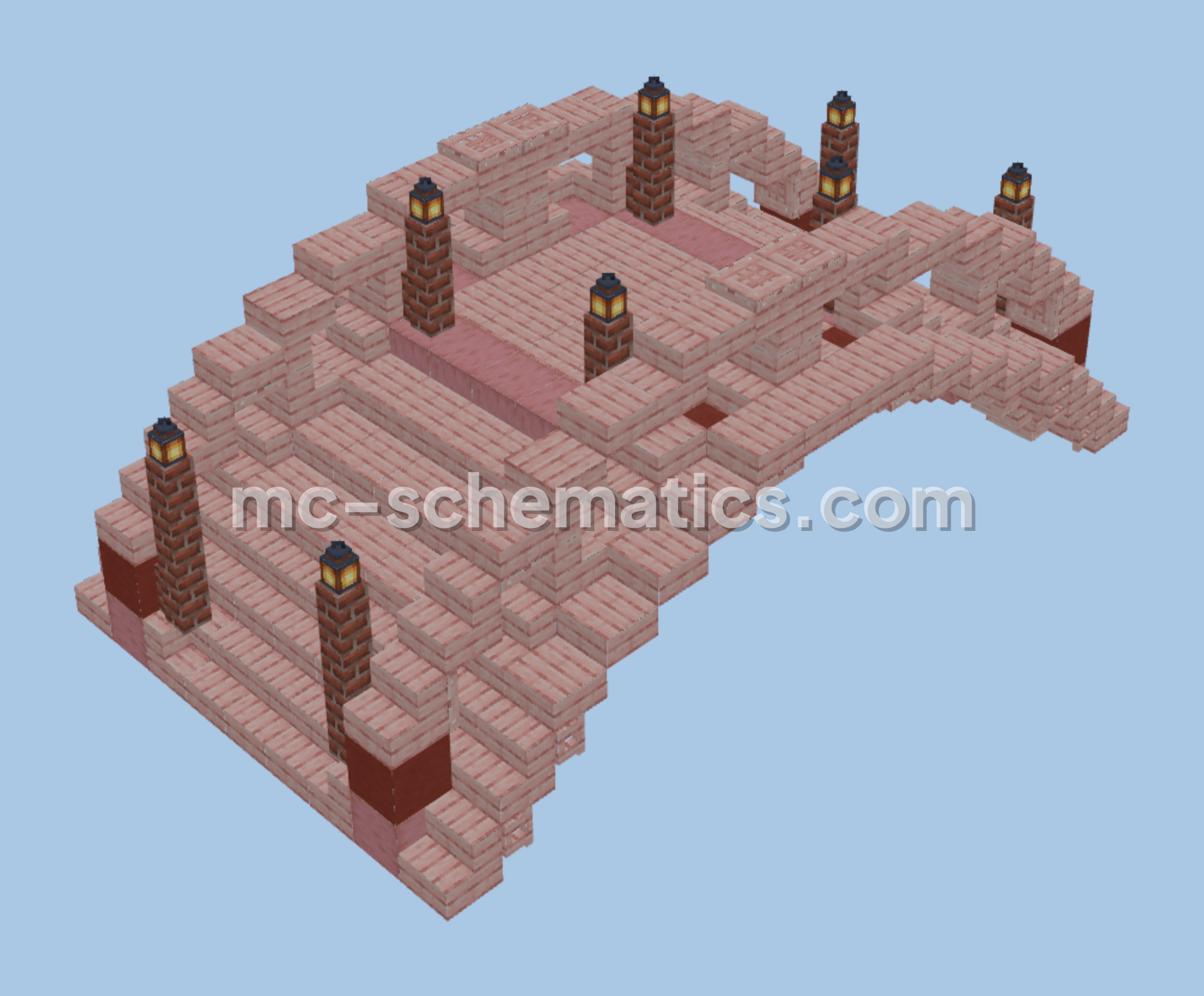 Japanese Style Bridge Structure Minecraft schematic preview