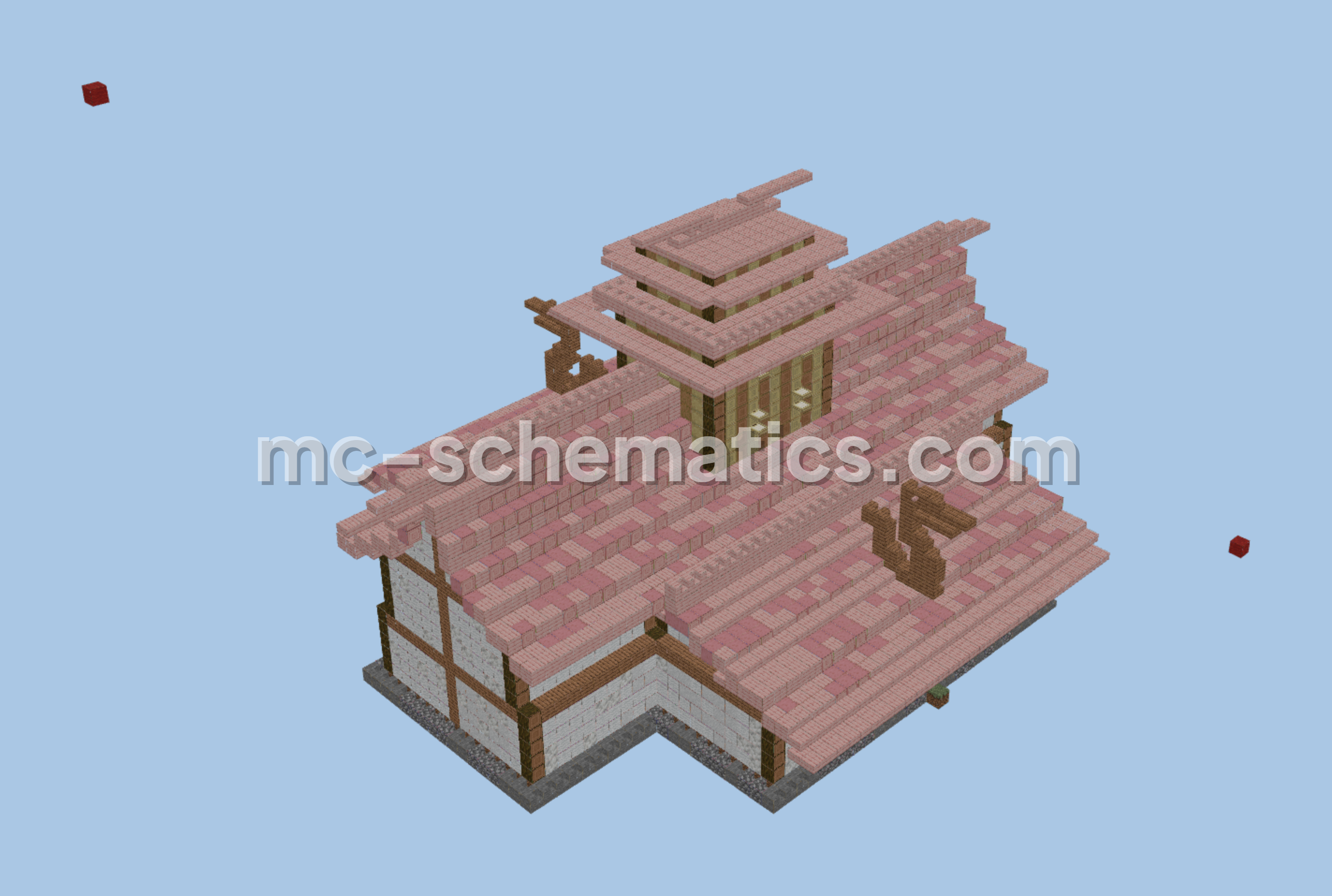 Japanese Style Large House Minecraft schematic preview
