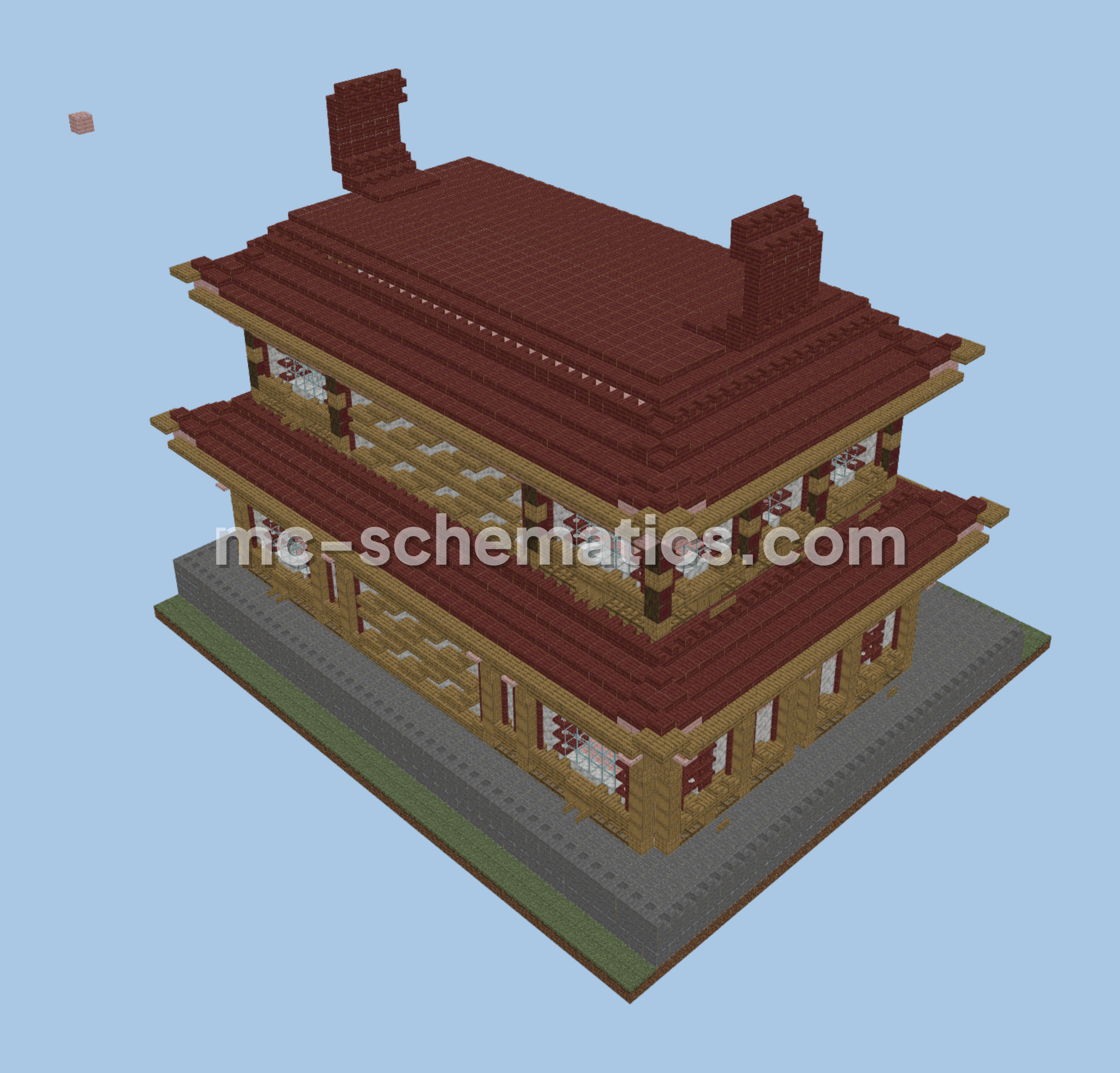Japanese Style Mansion Minecraft schematic preview