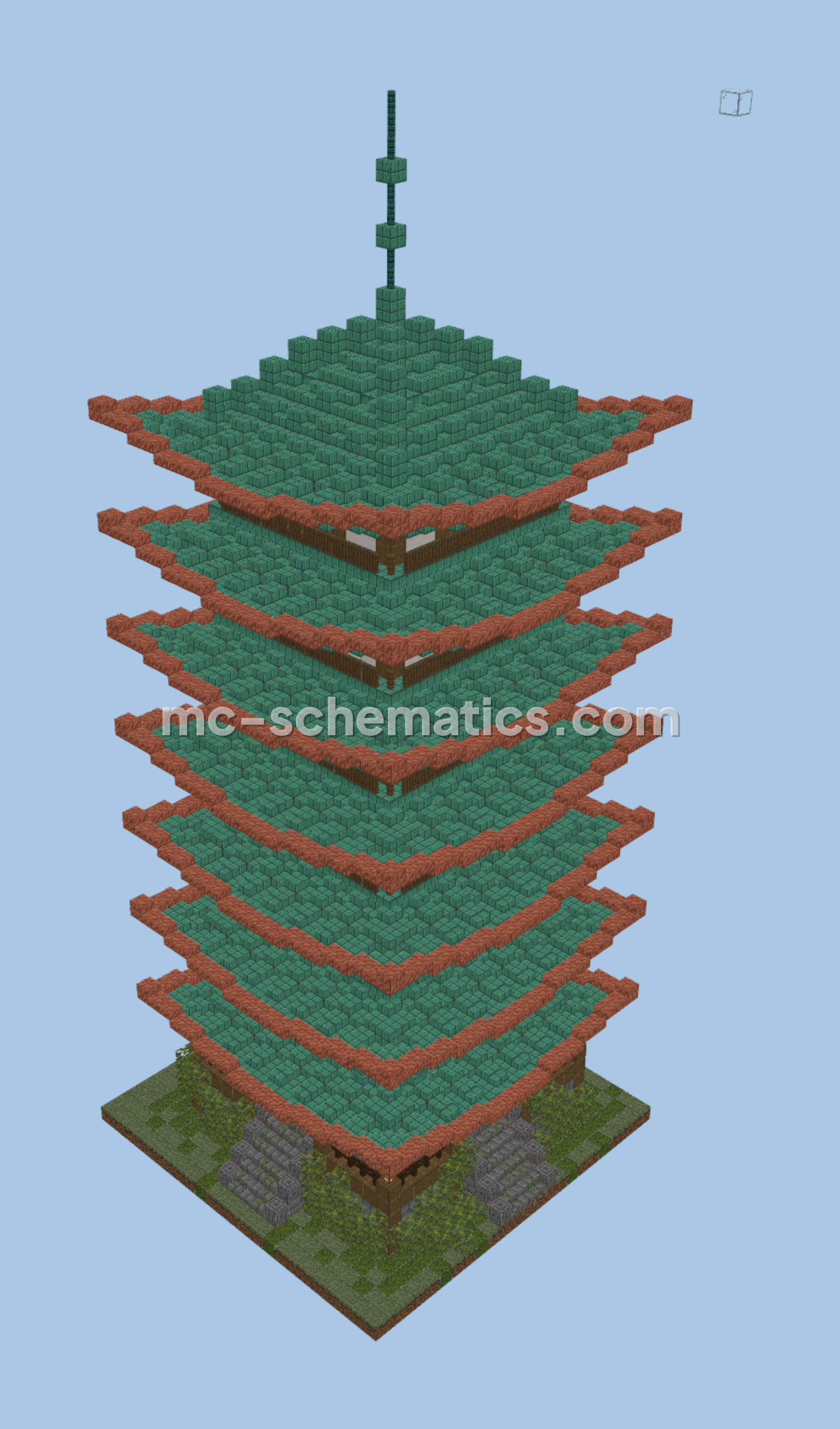 Japanese Style Pagoda Tower Minecraft schematic
