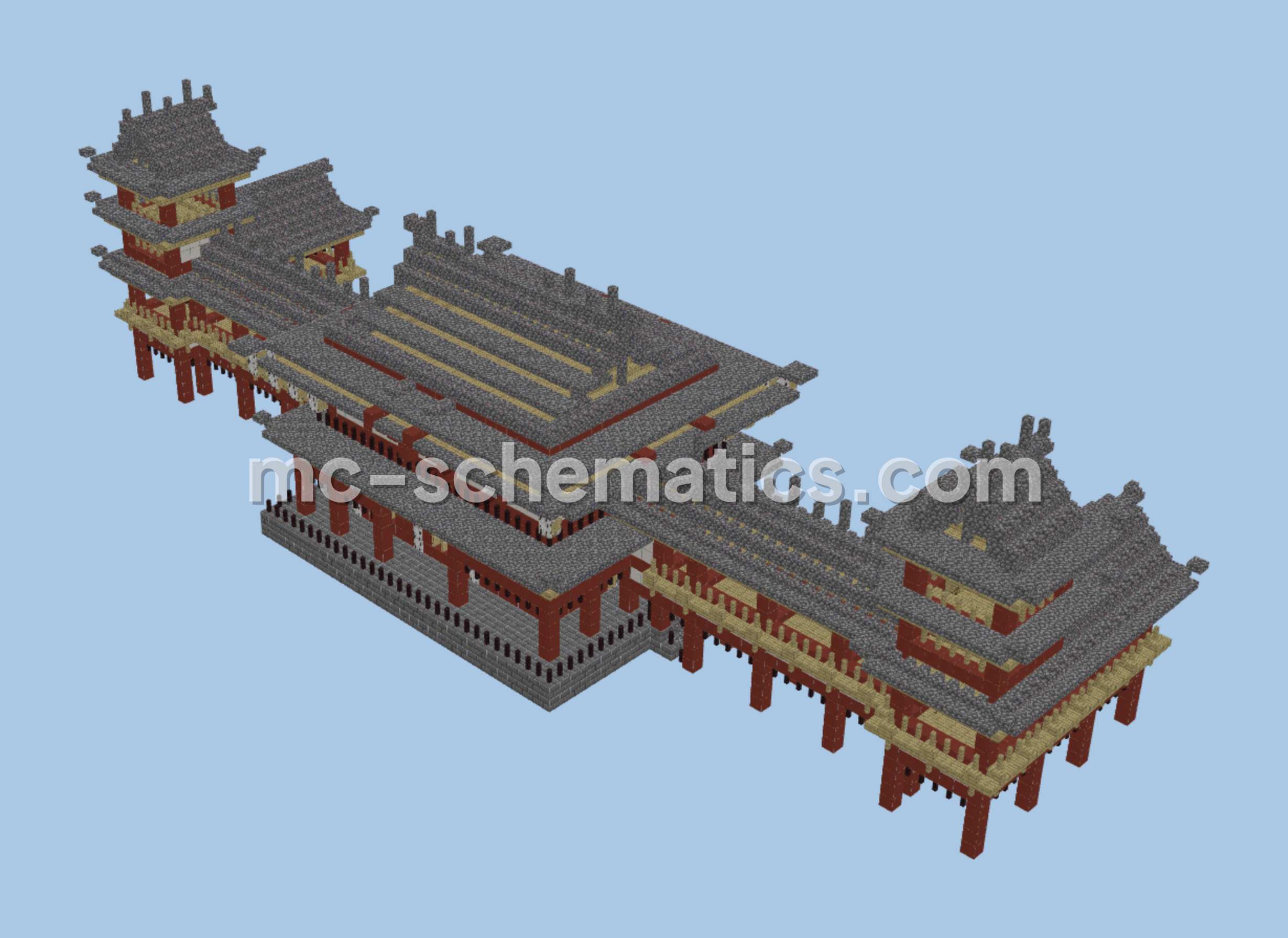 Japanese Style Temple Structure Minecraft schematic