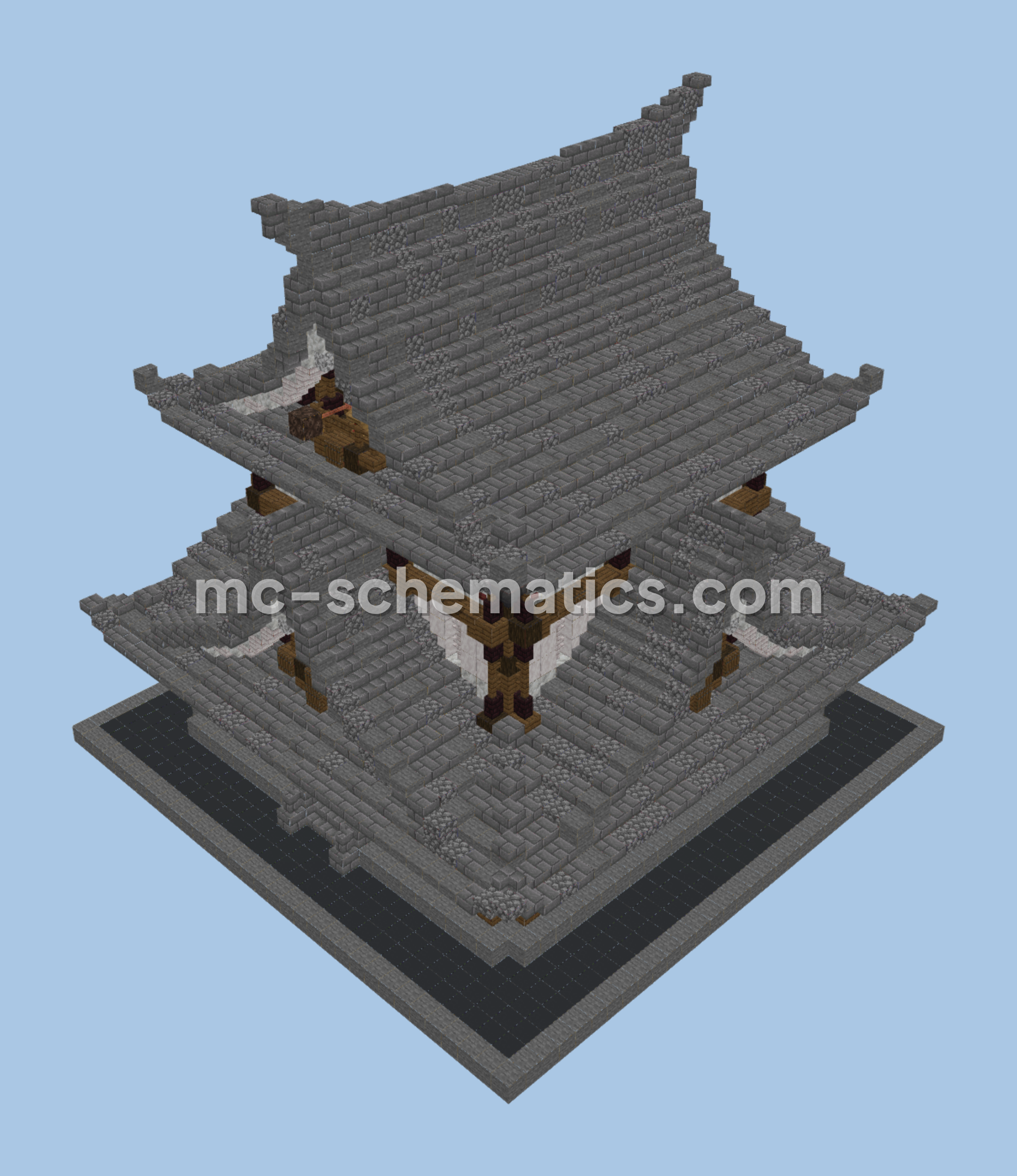 Japanese Temple Gray Minecraft Structure Minecraft schematic preview