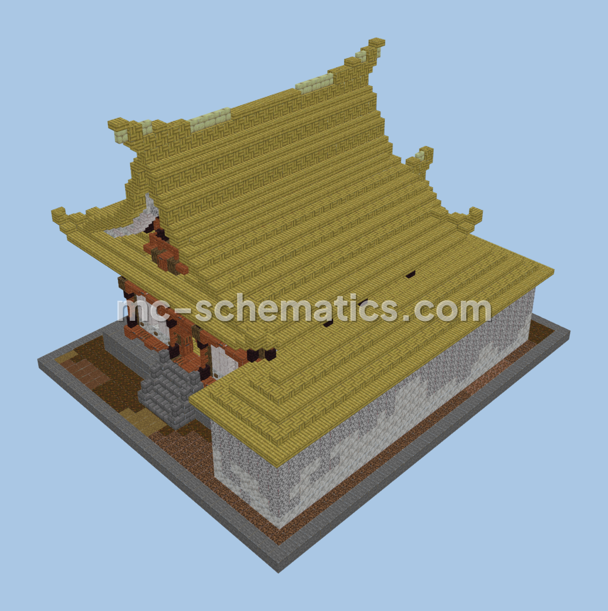 Japanese Temple House Minecraft schematic preview