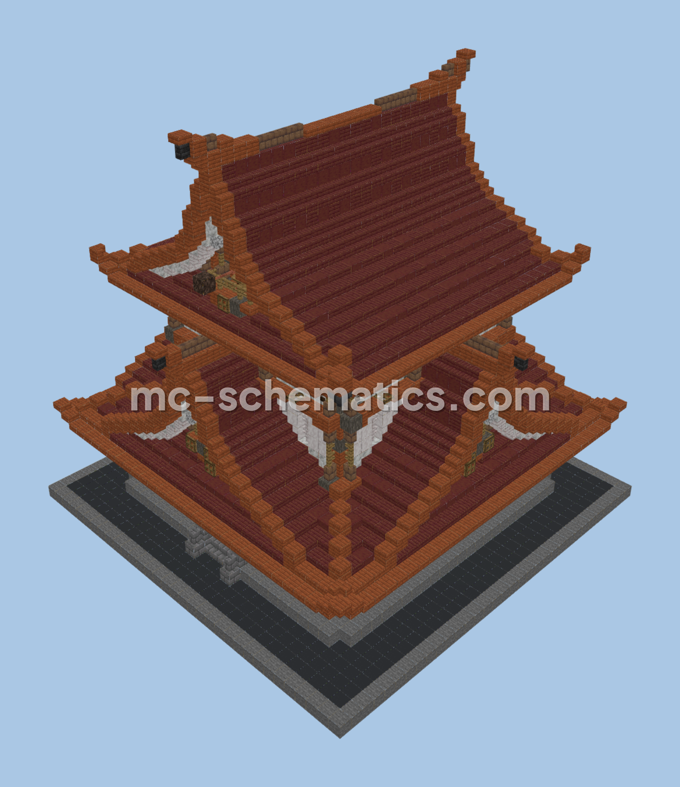 Japanese Temple Jungle Structure Minecraft schematic preview