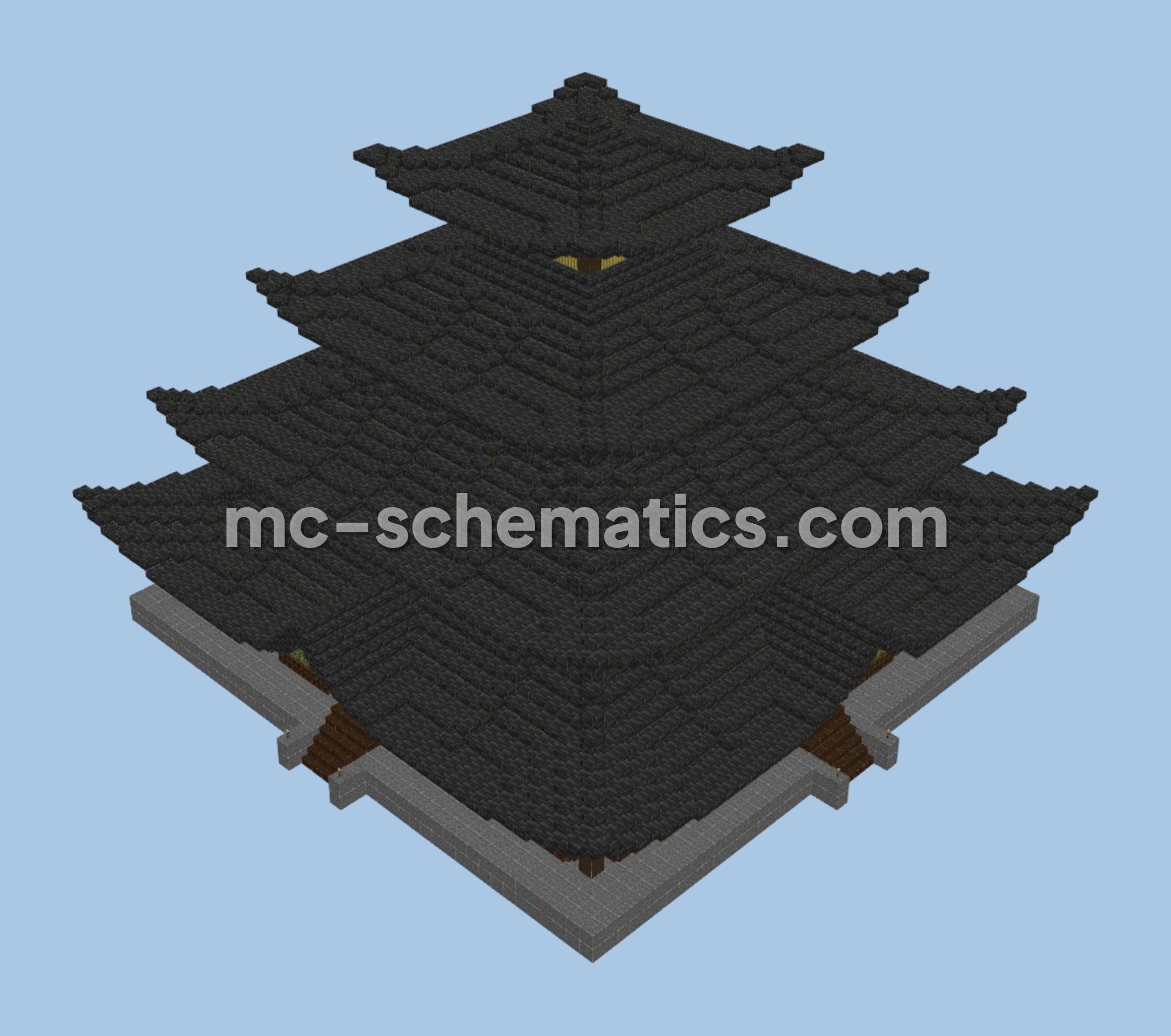 Japanese Temple Survival Base Minecraft schematic preview