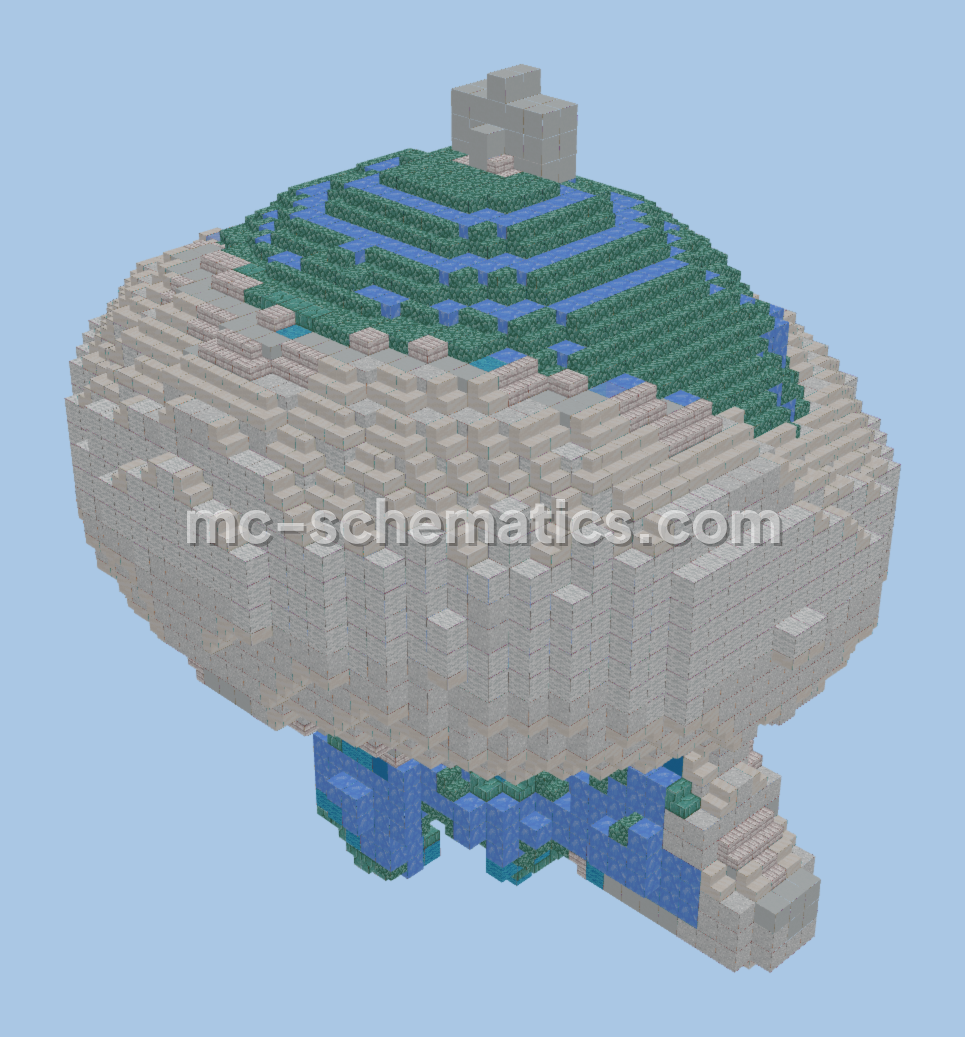 Jellicent Male Pokemon Statue Minecraft schematic preview