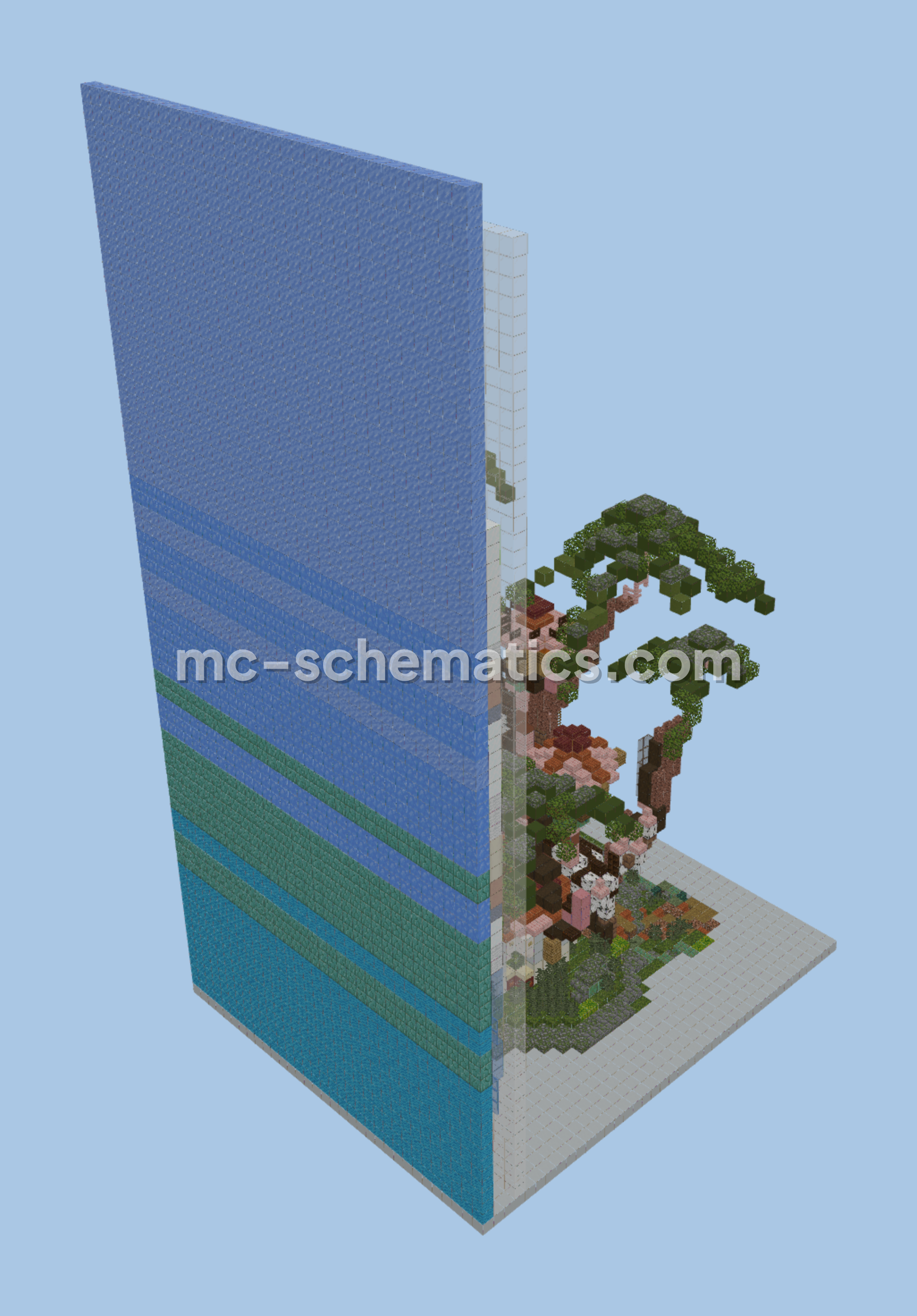Jungle Treehouse Exterior Build Minecraft schematic preview