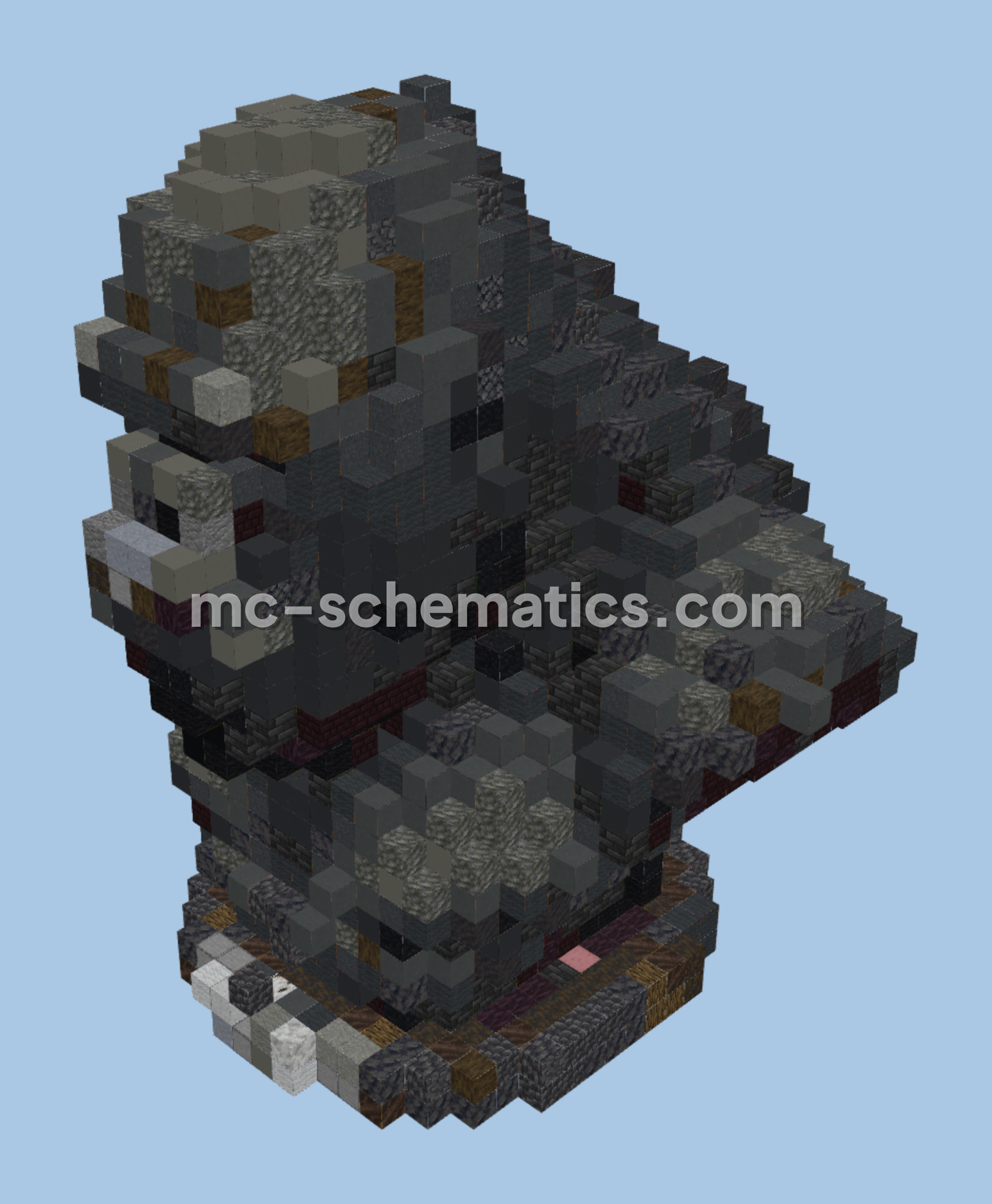 King Kong Pixel Art Bust Minecraft schematic preview