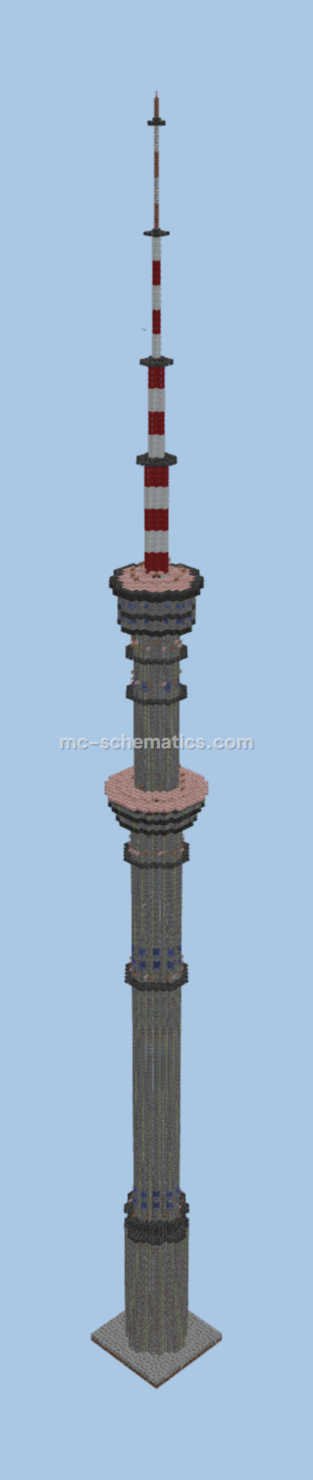 Koktobe TV Tower Almaty Minecraft schematic preview
