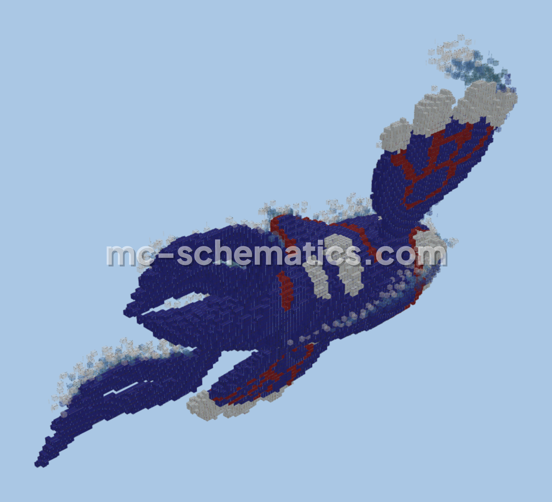 Kyogre Ocean Splash Sculpture Minecraft schematic