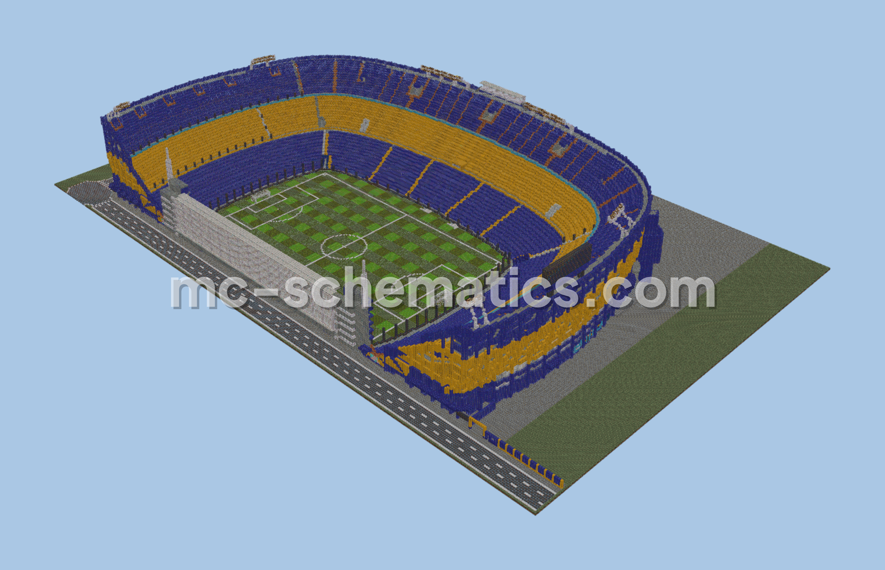 La Bombonera Boca Juniors Soccer Stadium Minecraft schematic preview