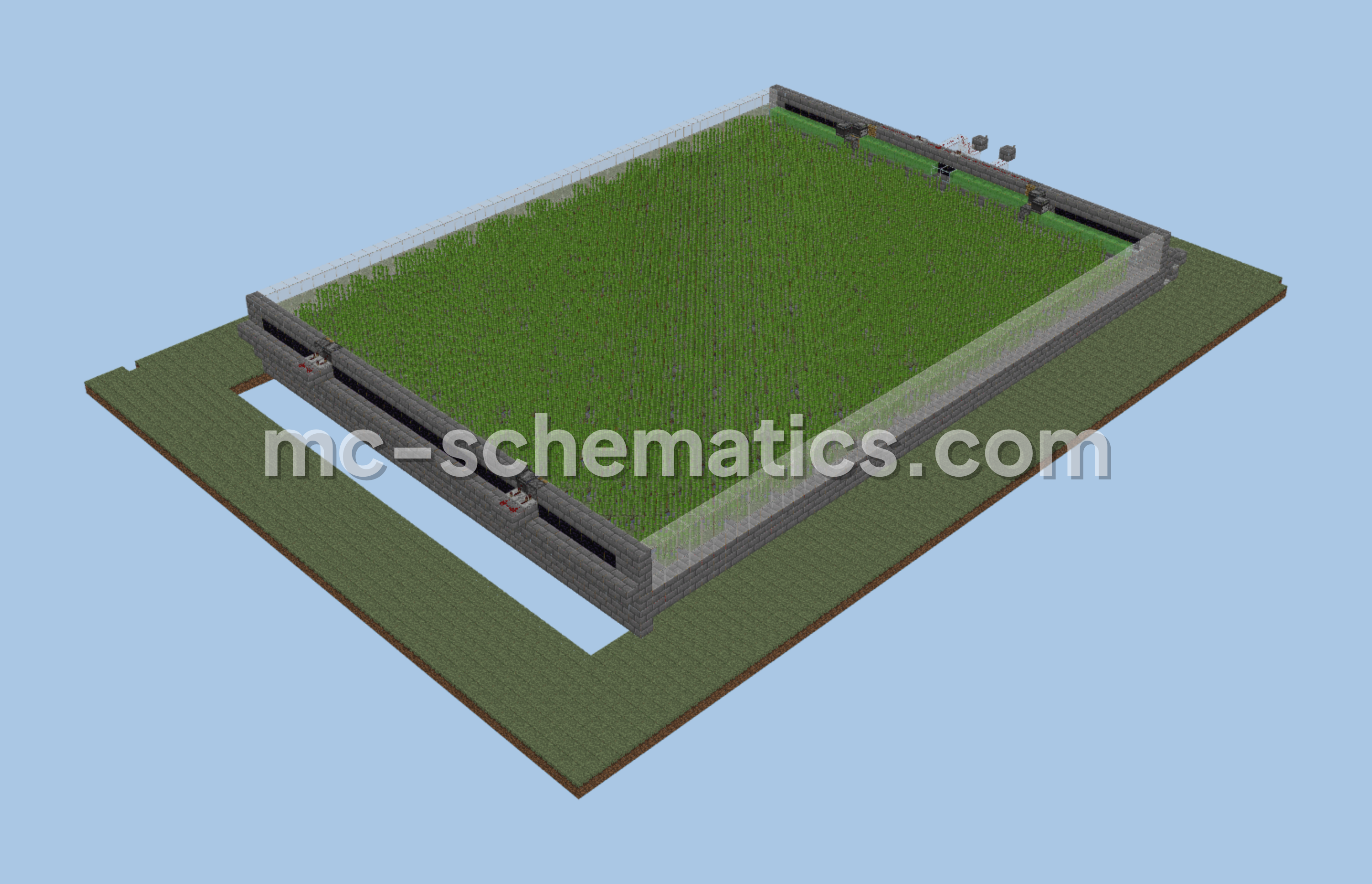 Large Automatic Sugar Cane Farm Minecraft schematic preview