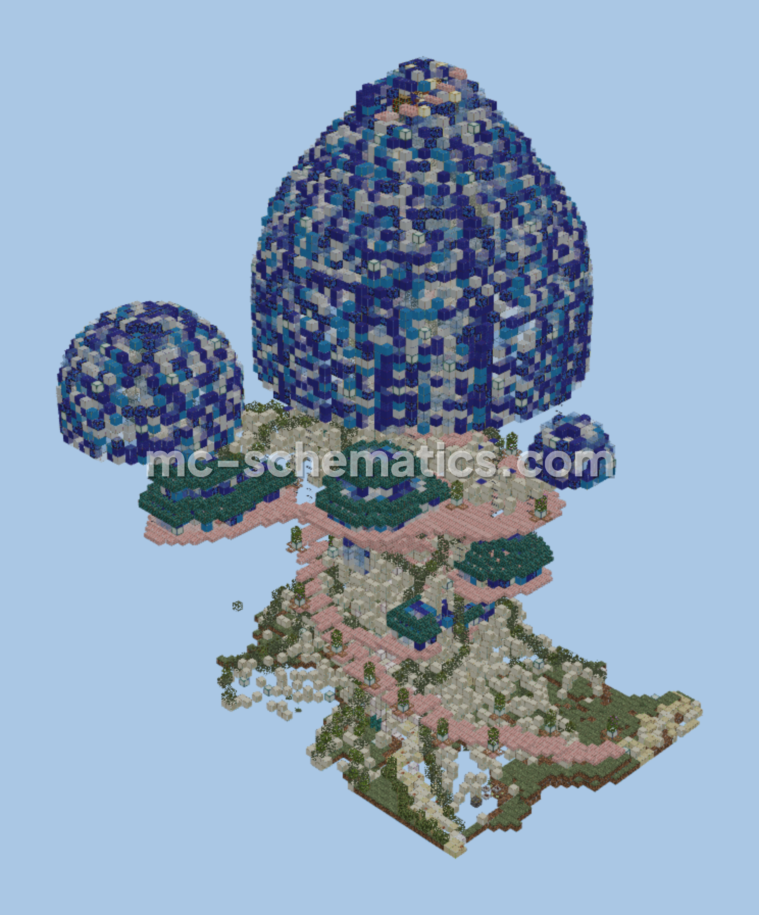 Large Blue Mushroom House Minecraft schematic preview