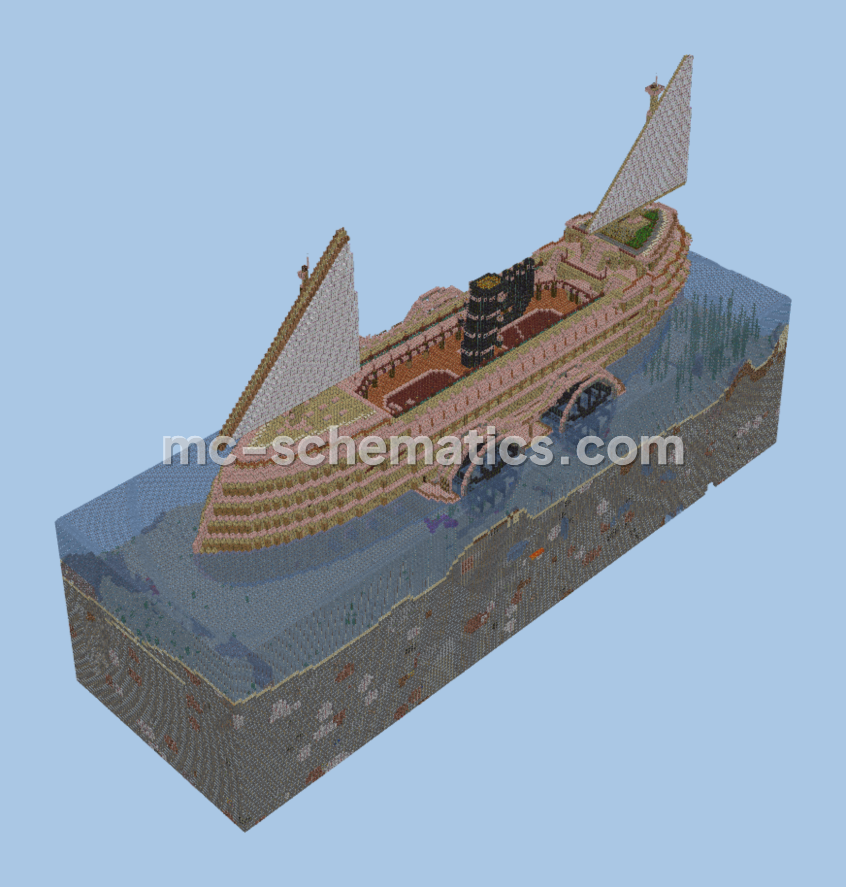 Large City Ship Minecraft schematic preview