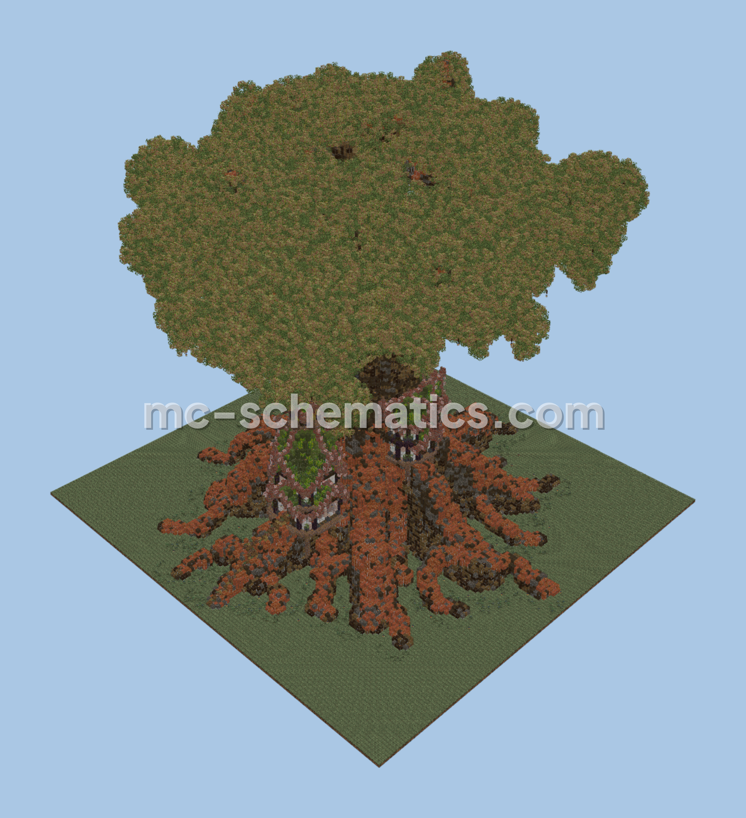 Large Decorated Custom Tree Build Minecraft schematic