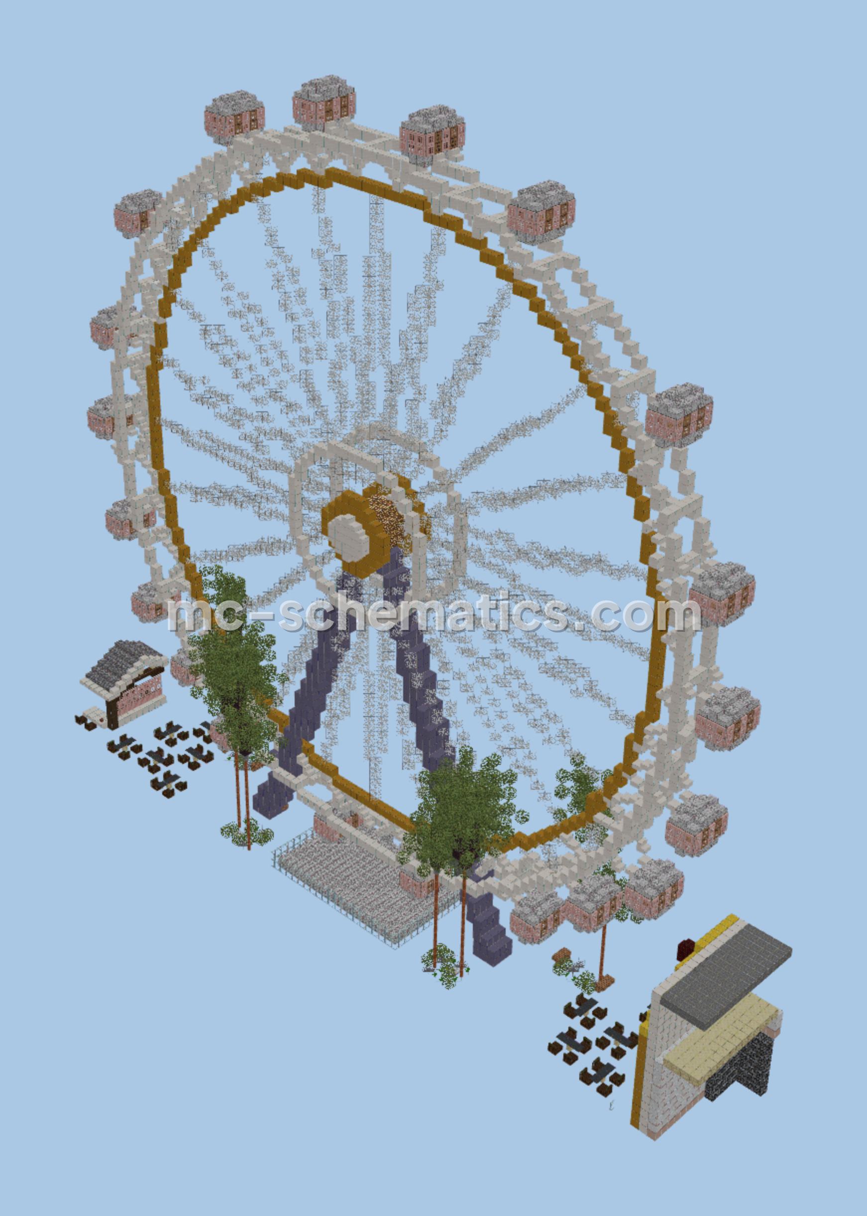 Large Ferris Wheel Minecraft schematic preview