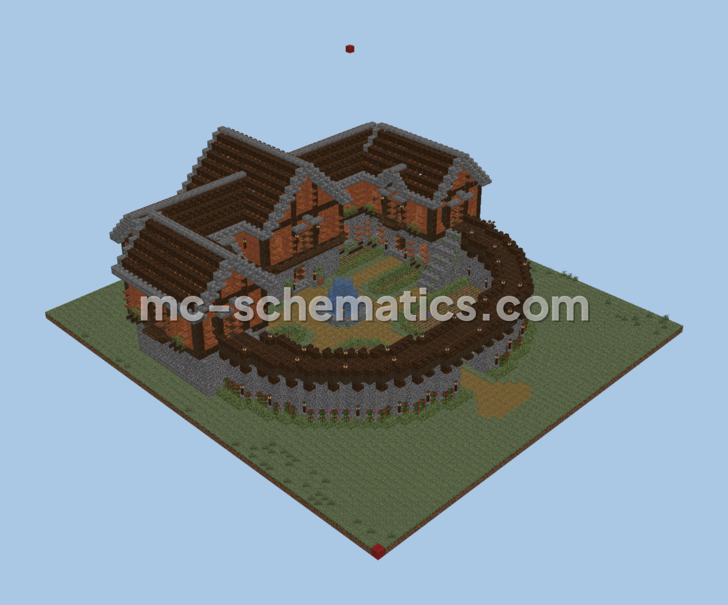 Large house Minecraft schematic preview