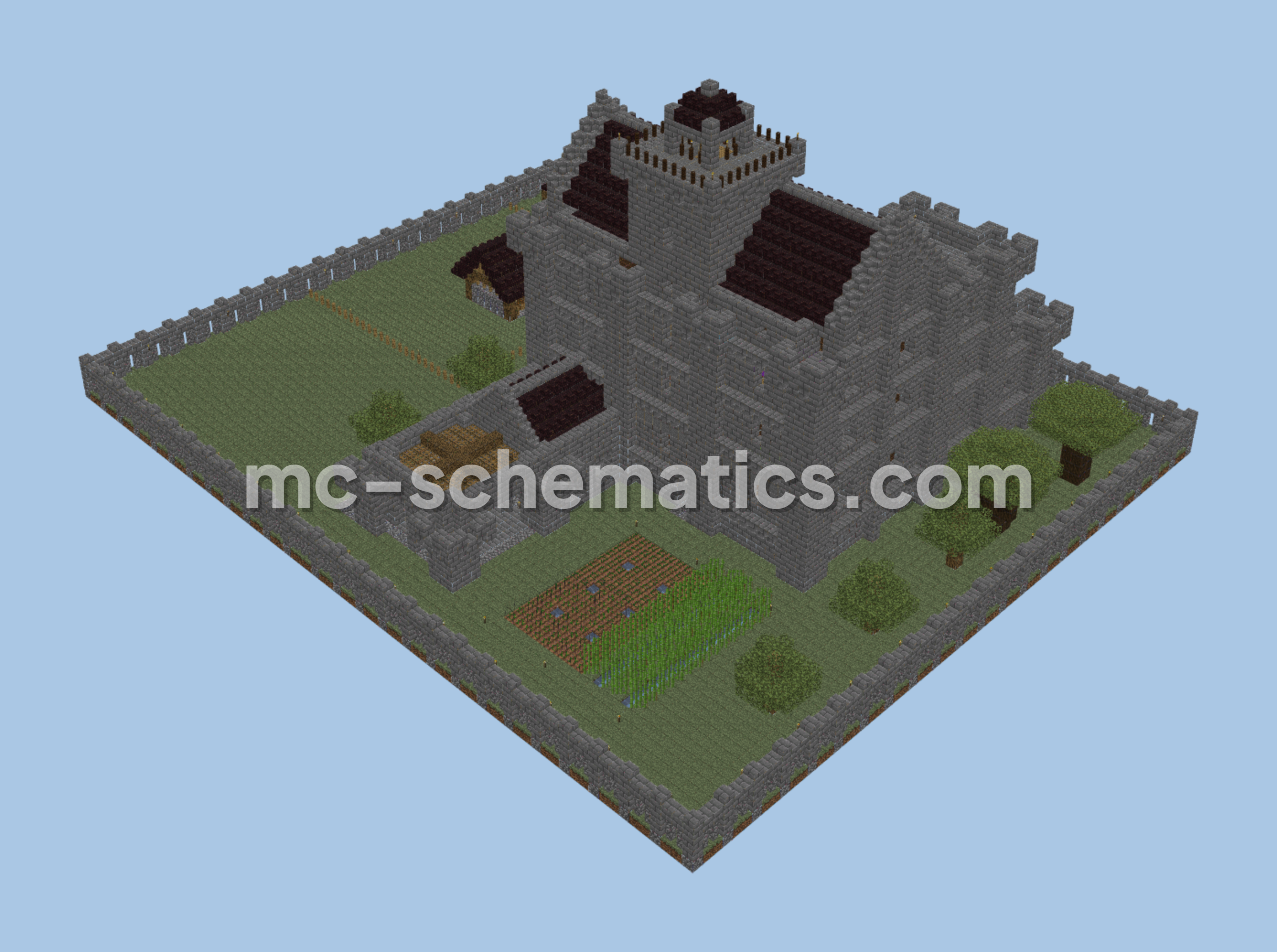 Large Medieval Castle Minecraft schematic preview