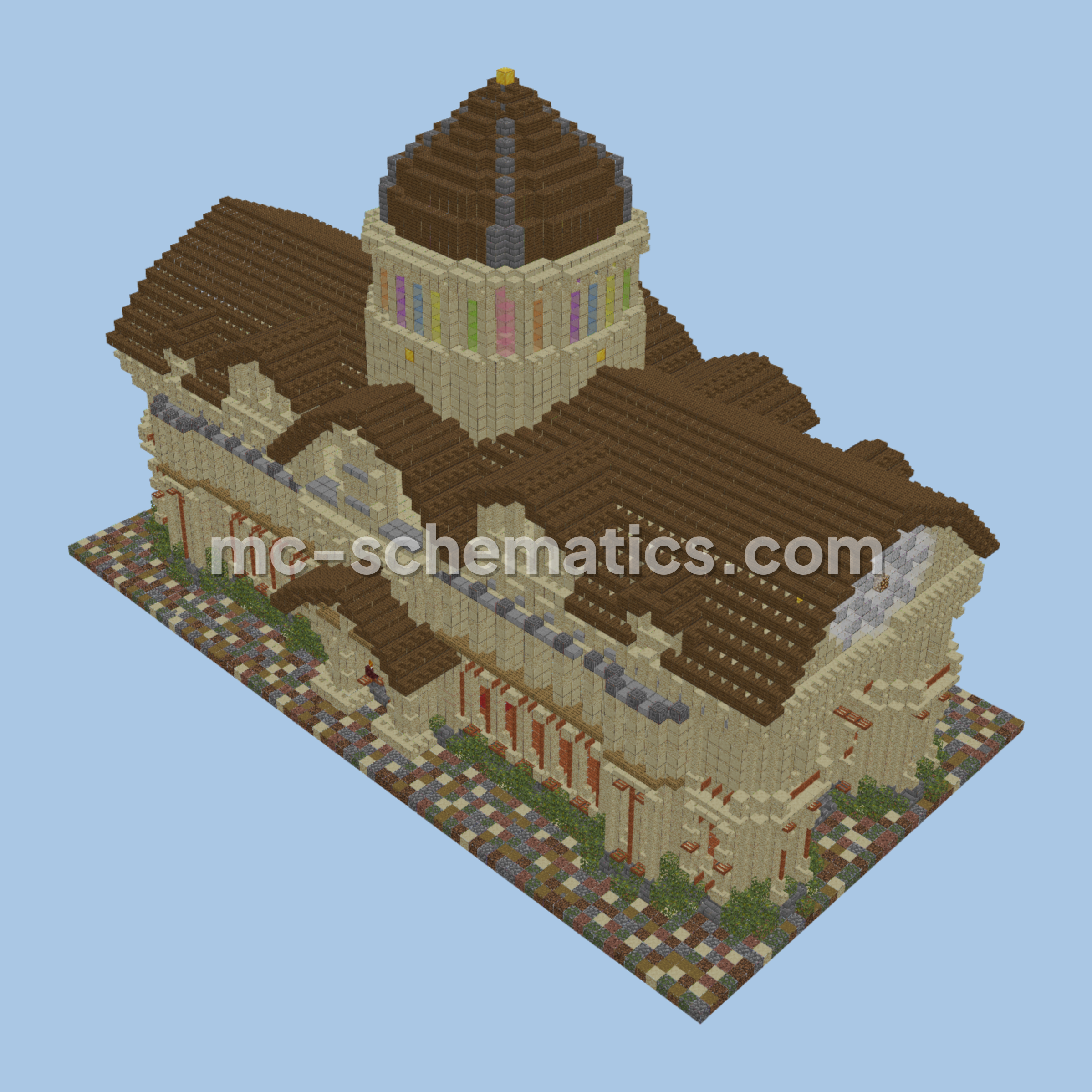 Large Minecraft Town Hall Building Minecraft schematic preview