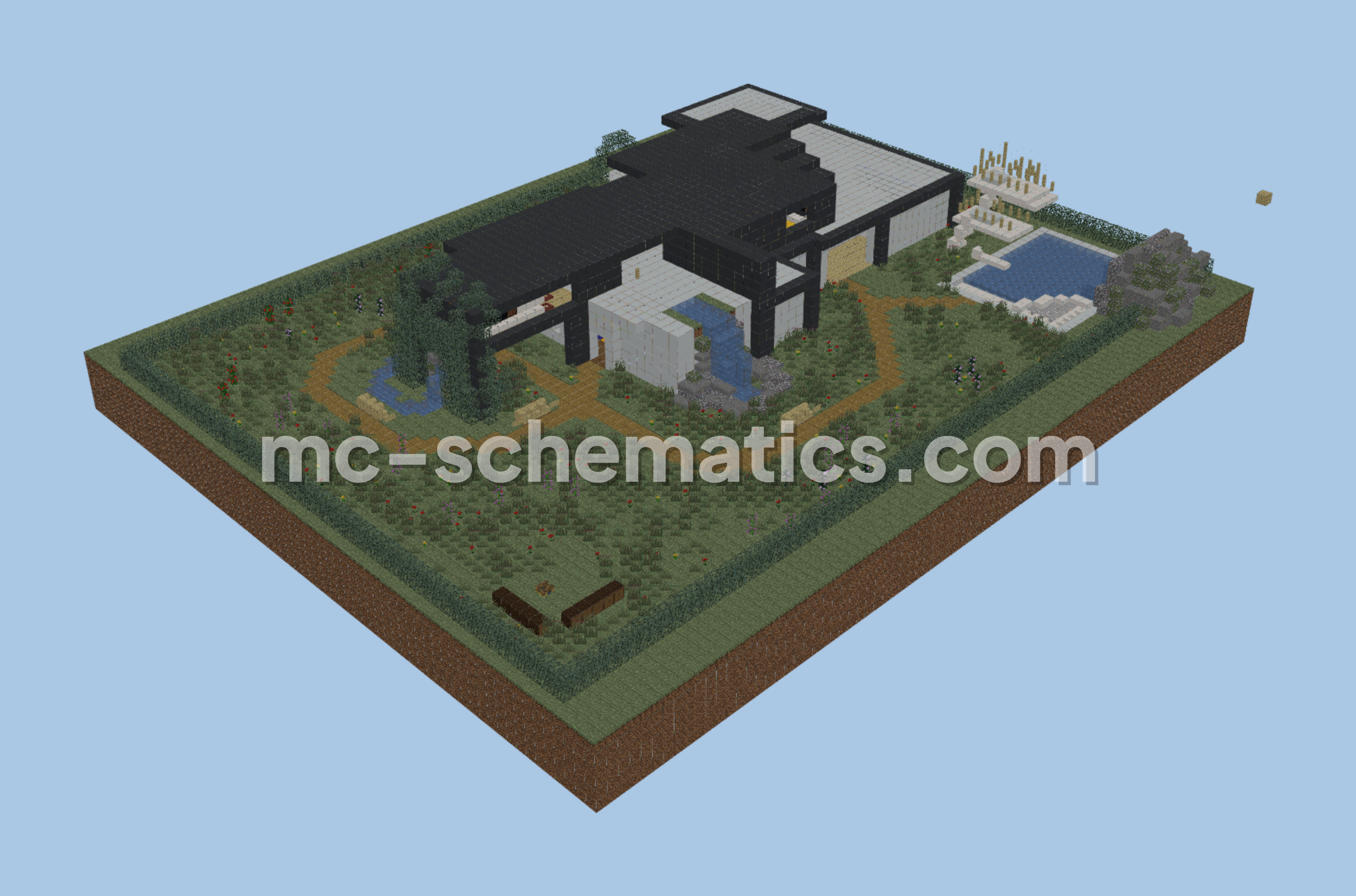 Large Modern Minecraft House Minecraft schematic preview