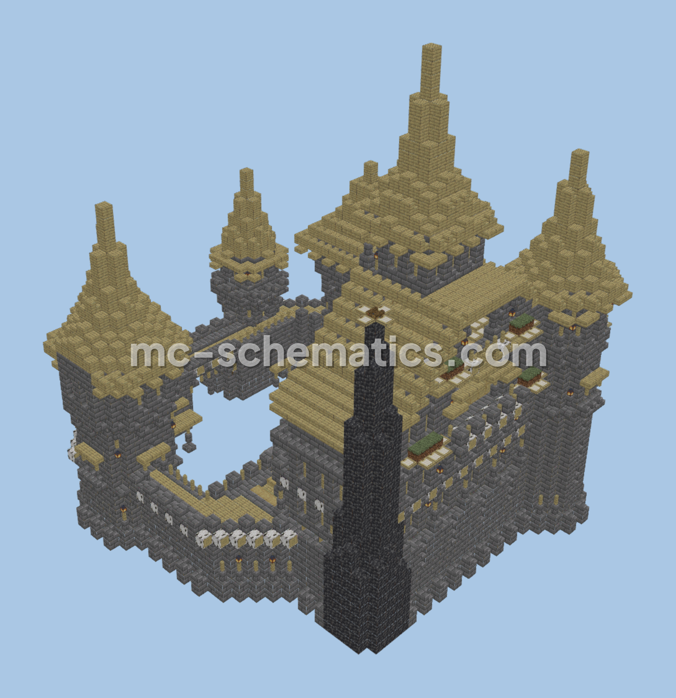 Large Mountain Castle Structure Minecraft schematic preview