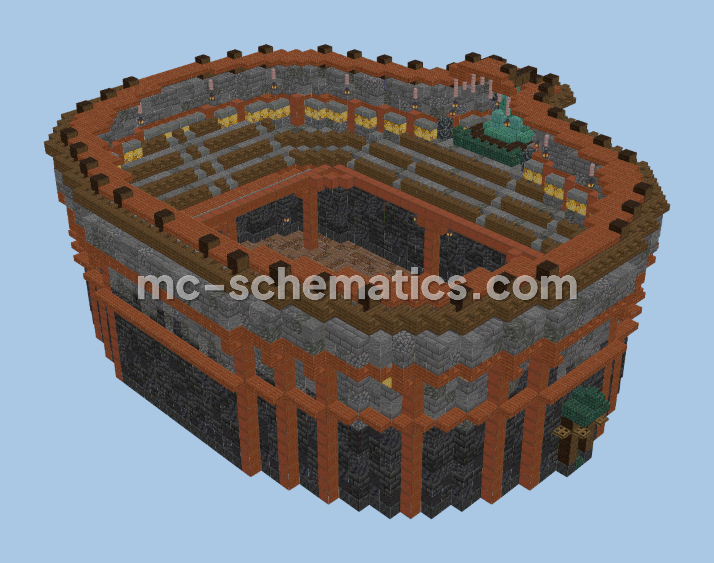 Large PvP Combat Arena Minecraft schematic preview