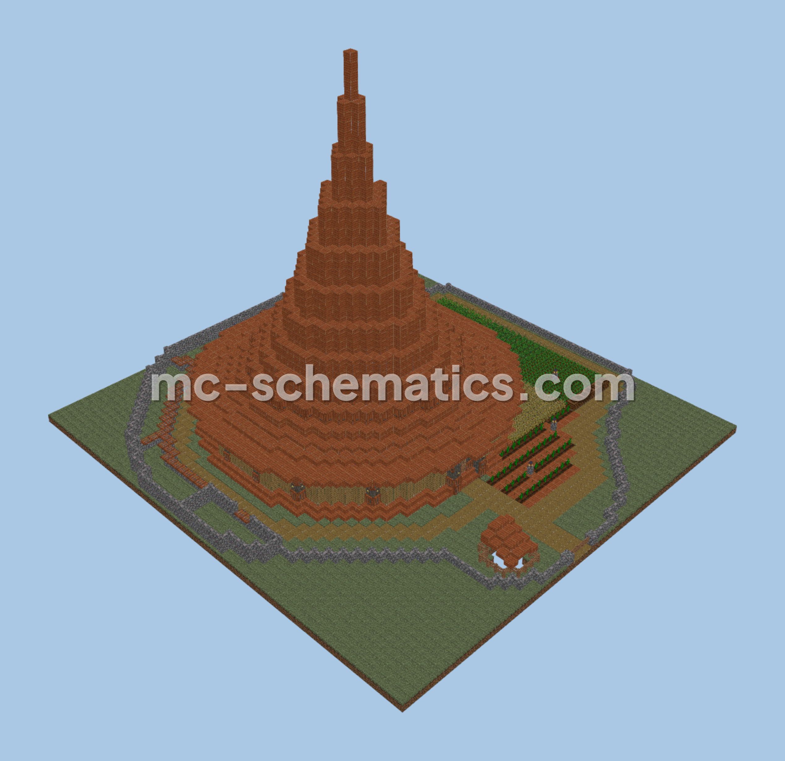 Large Spruce and Dark Oak Starter Base Minecraft schematic preview