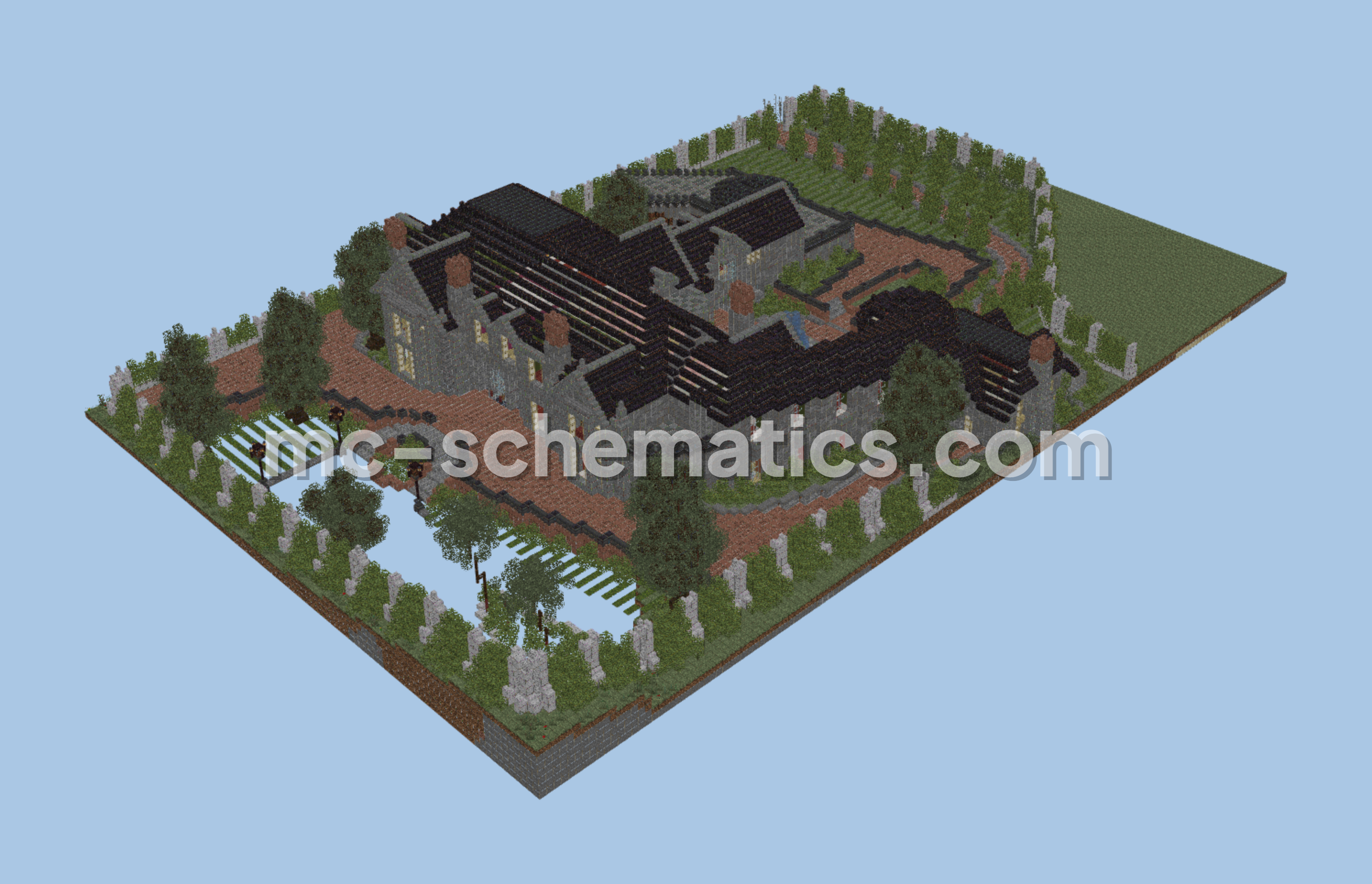 Large Two-Story Luxury Mansion Build Minecraft schematic