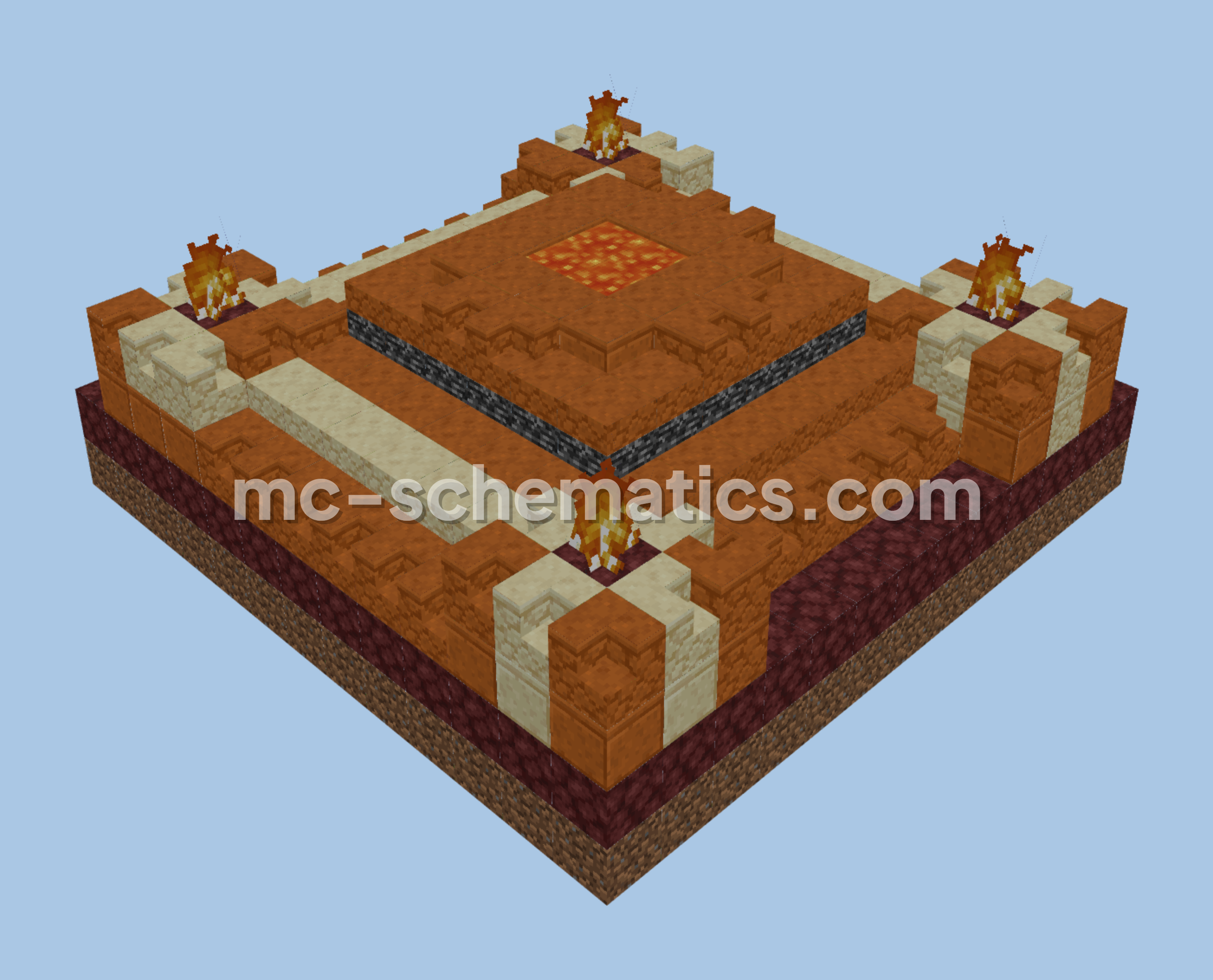 Lava Well Structure Minecraft schematic preview