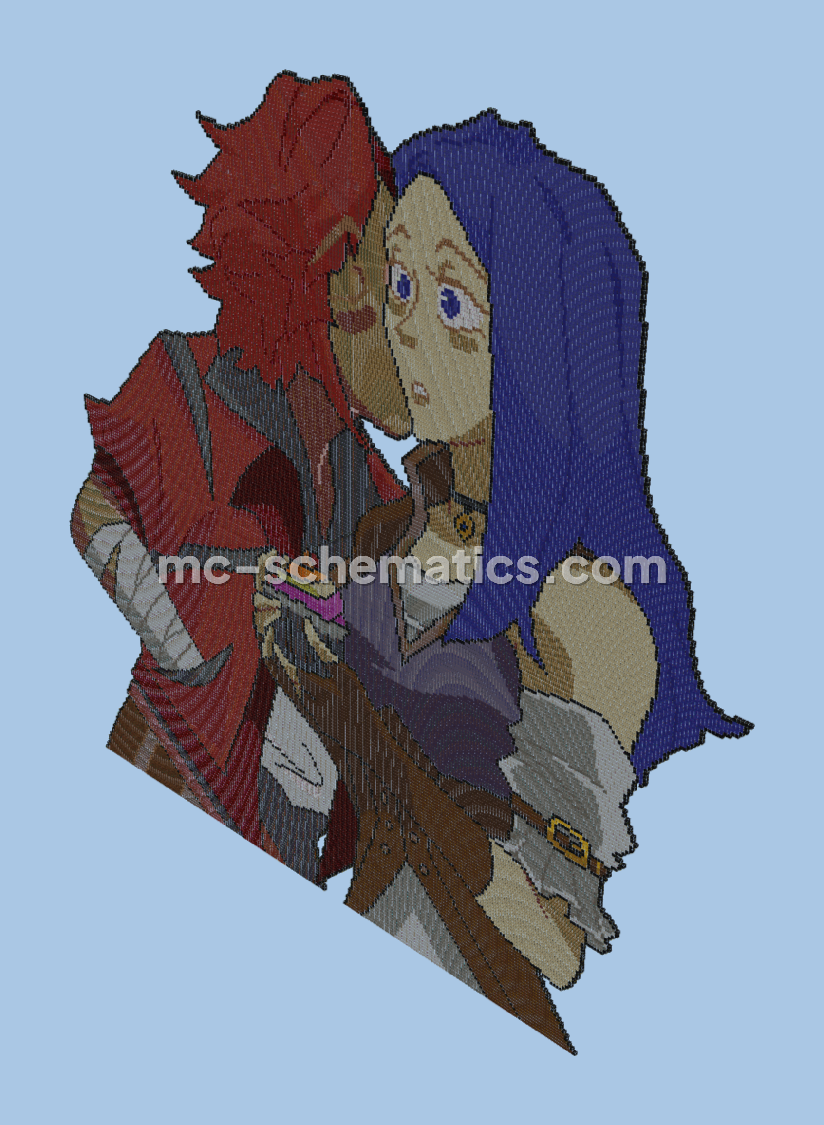 League of Legends Arcane Pixel Art Minecraft schematic preview