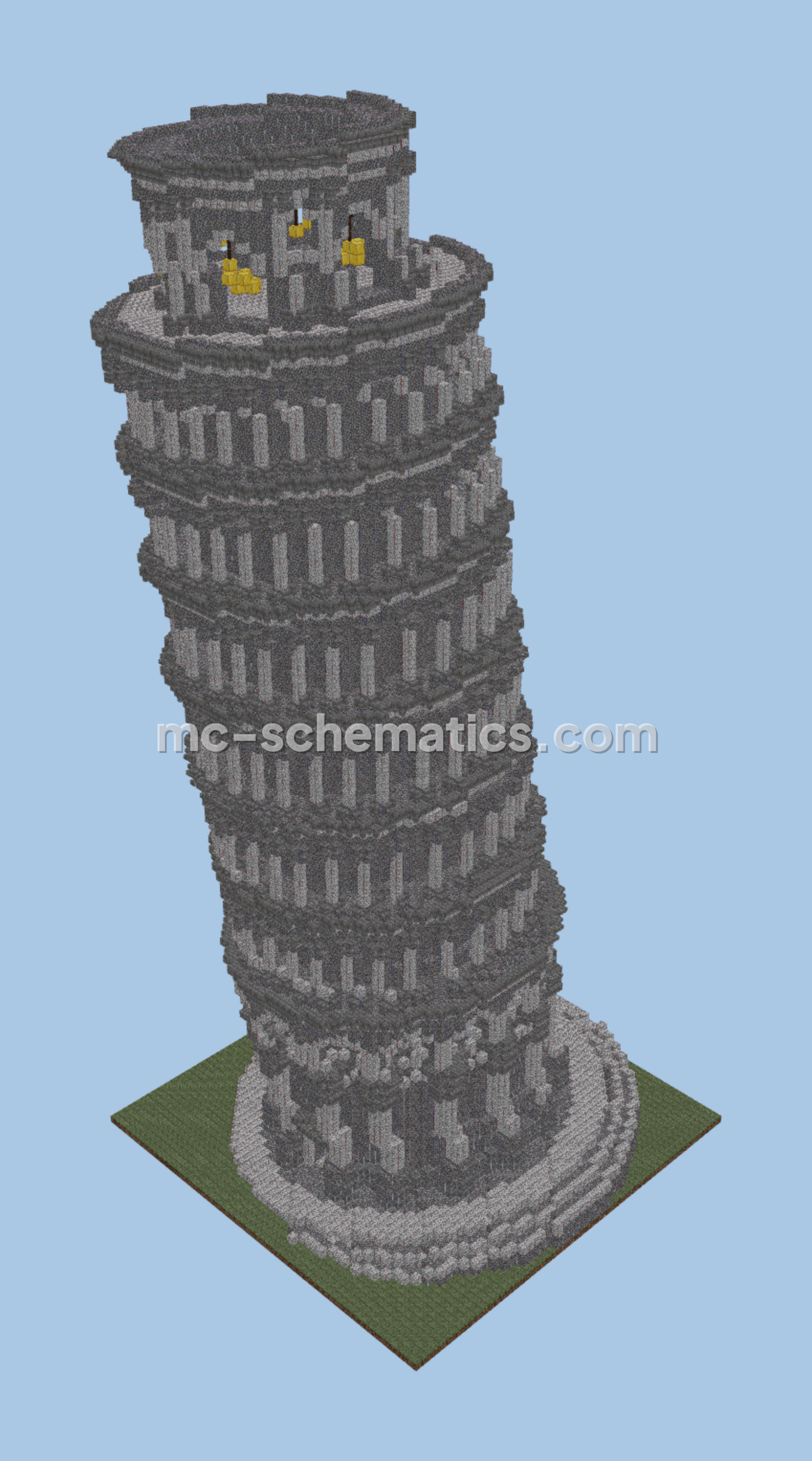 Leaning Tower of Pisa Architectural Replica Minecraft schematic