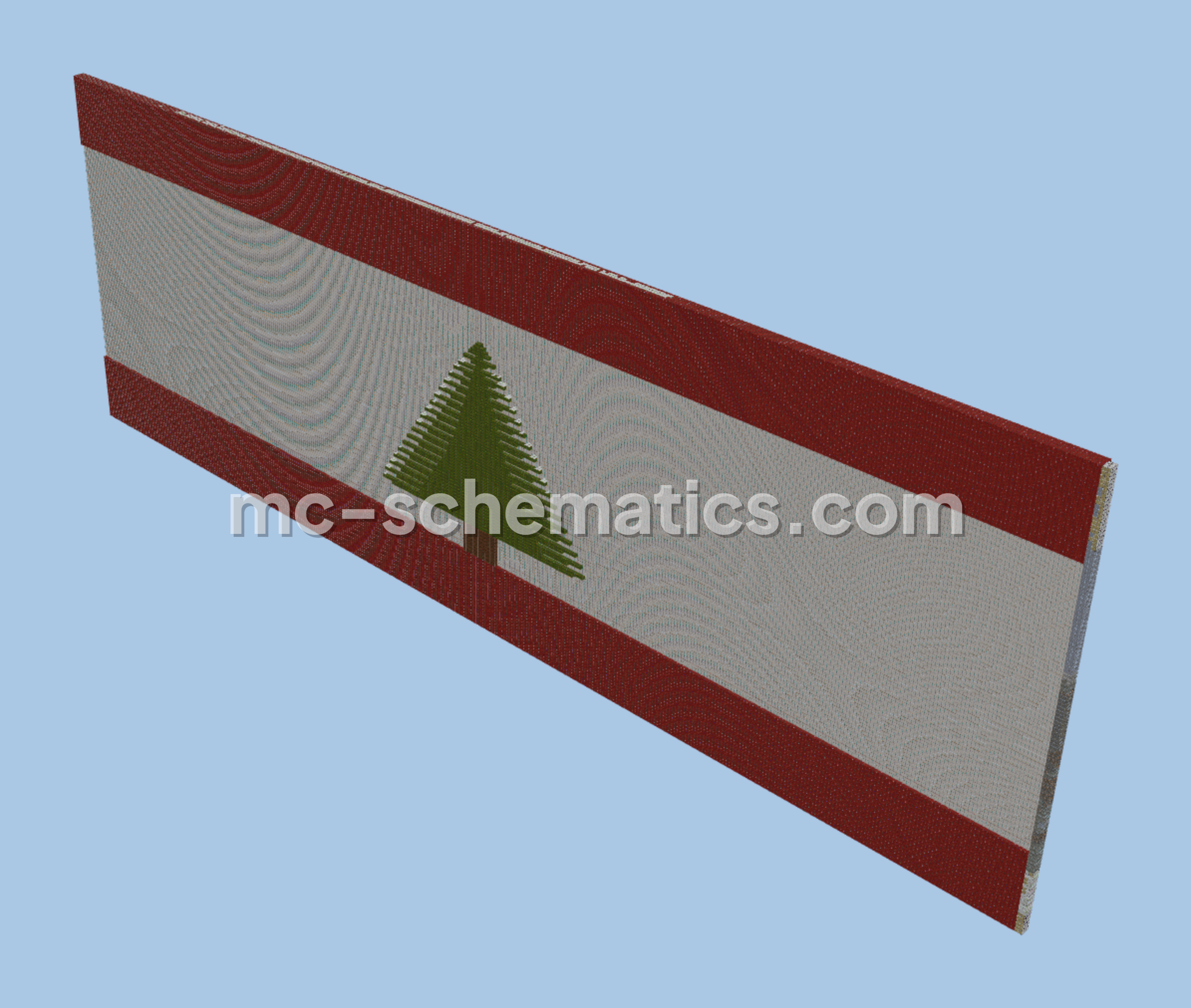 Lebanon Flag Pixel Art Minecraft schematic preview