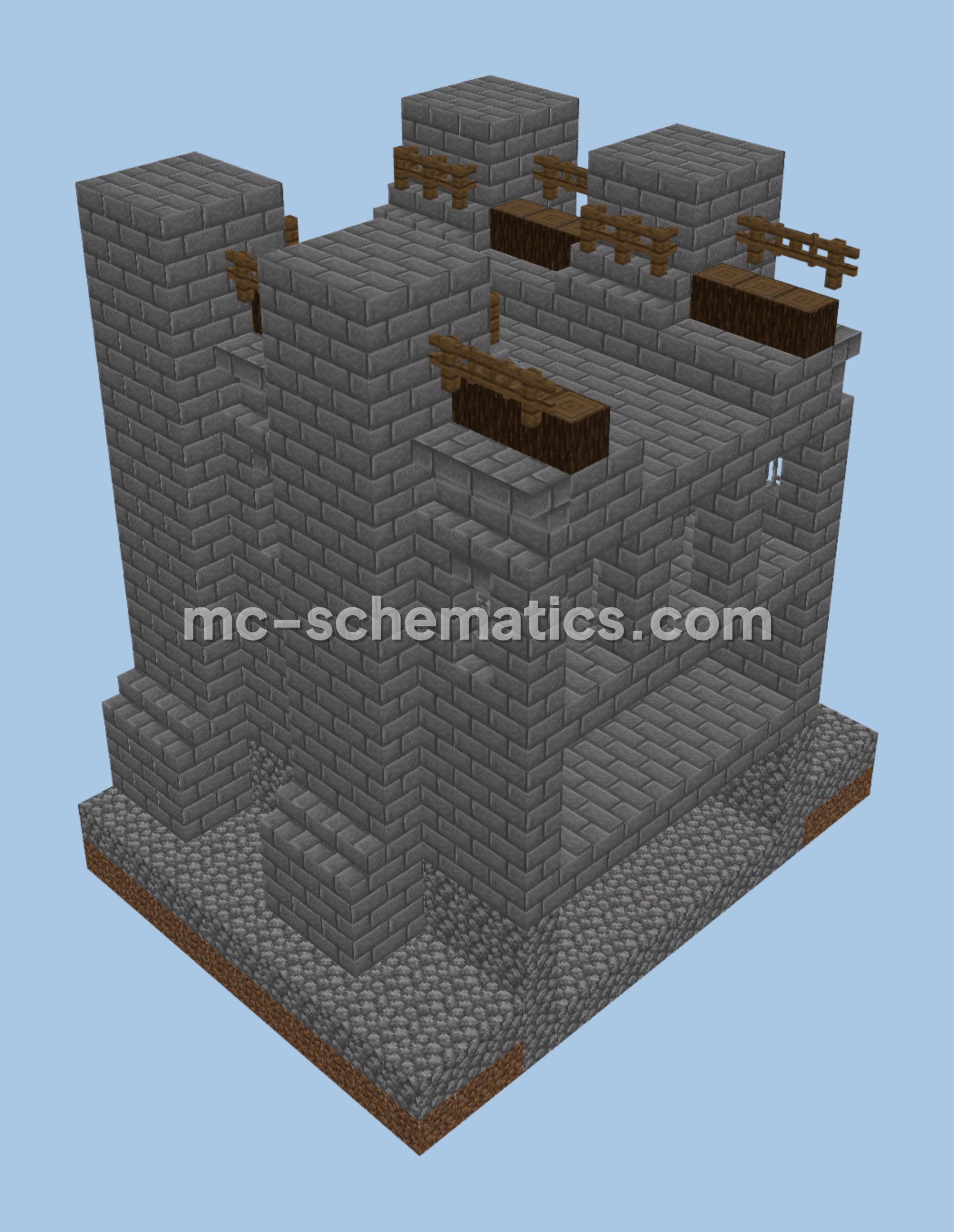 Leniland Fortress Wall Section Minecraft schematic preview