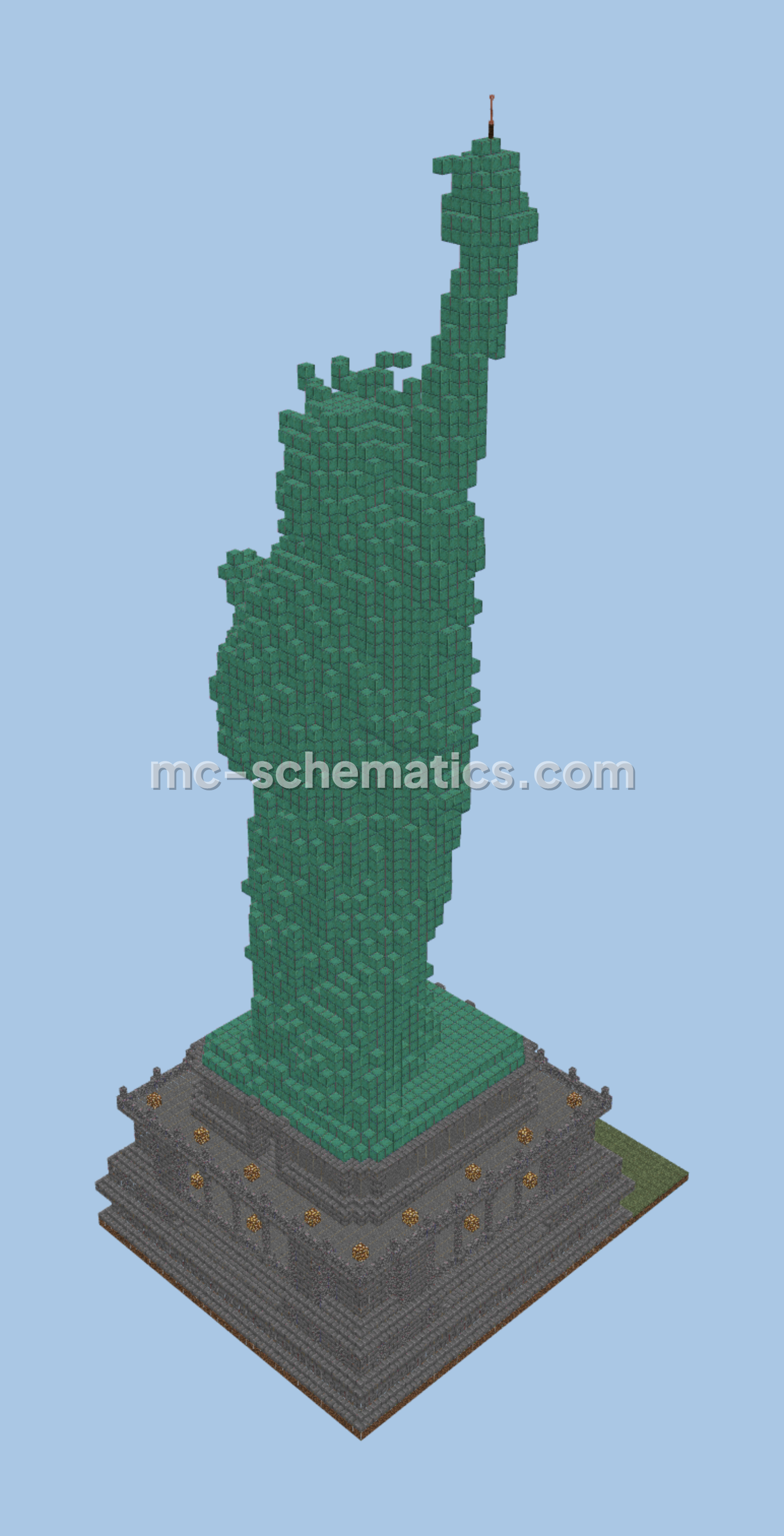 Liberty Statue Copper Build Minecraft schematic preview