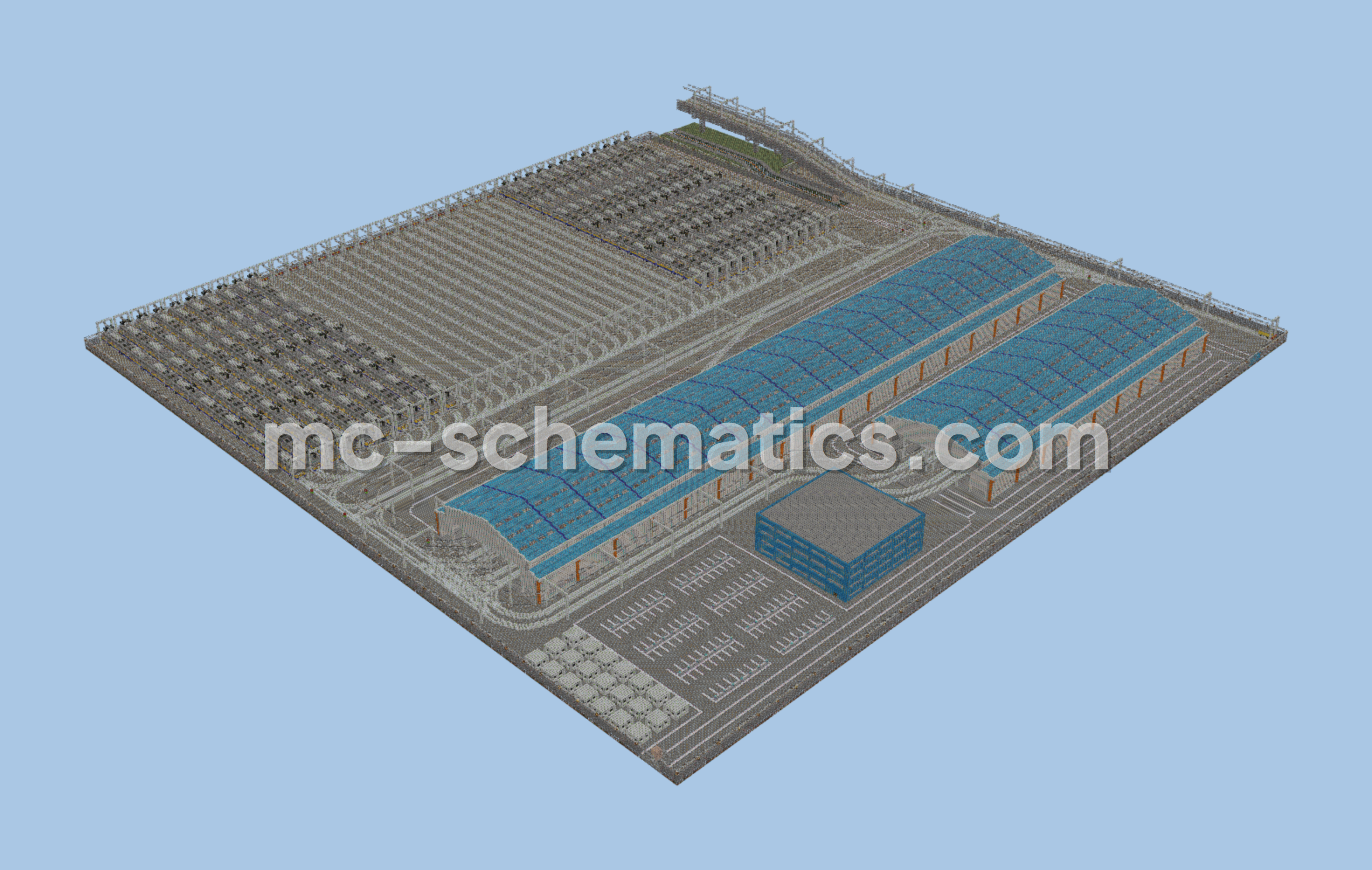 Light Rail Vehicle Depot Minecraft schematic preview