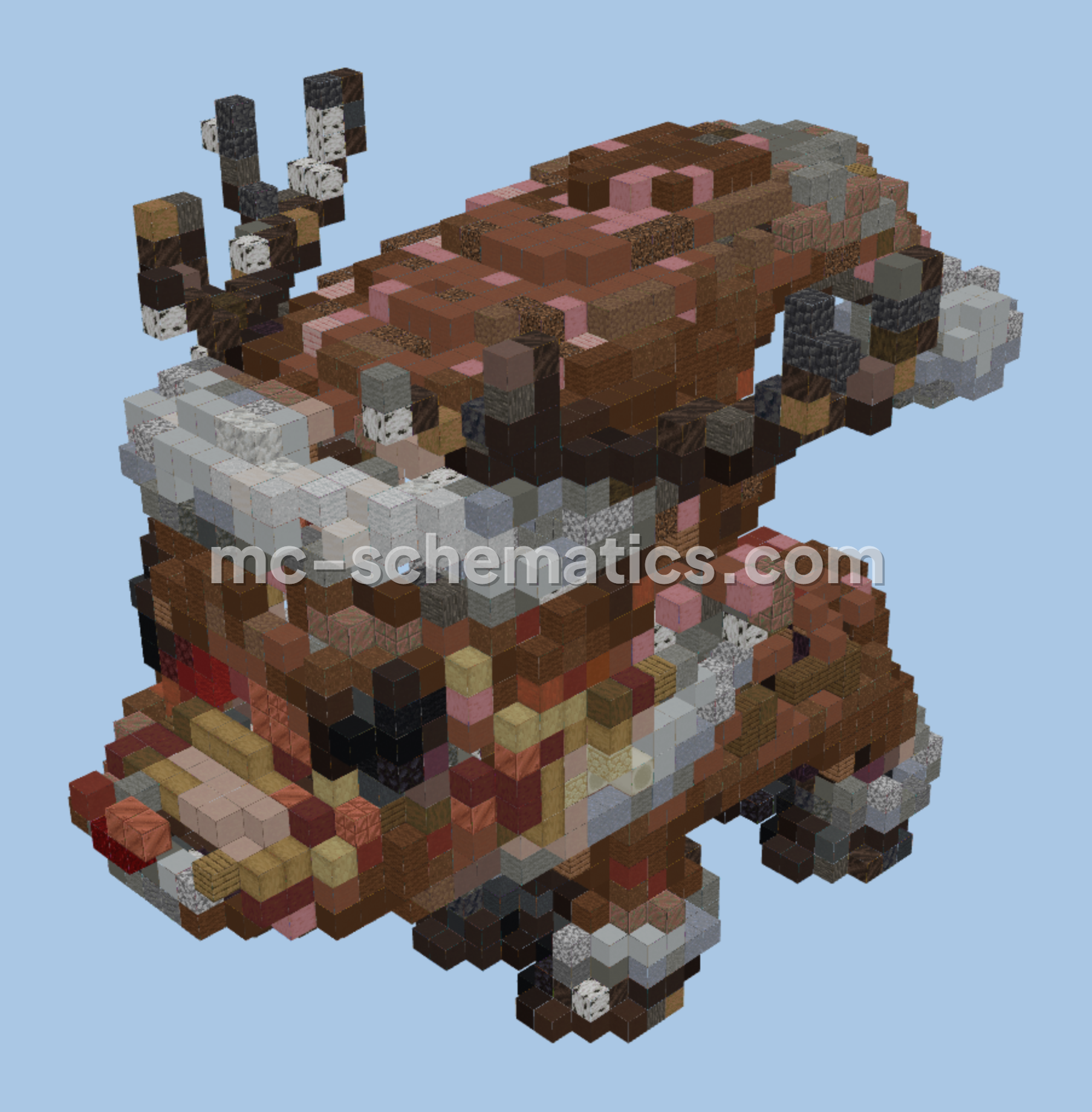 Little Christmas Reindeer Statue Minecraft schematic preview