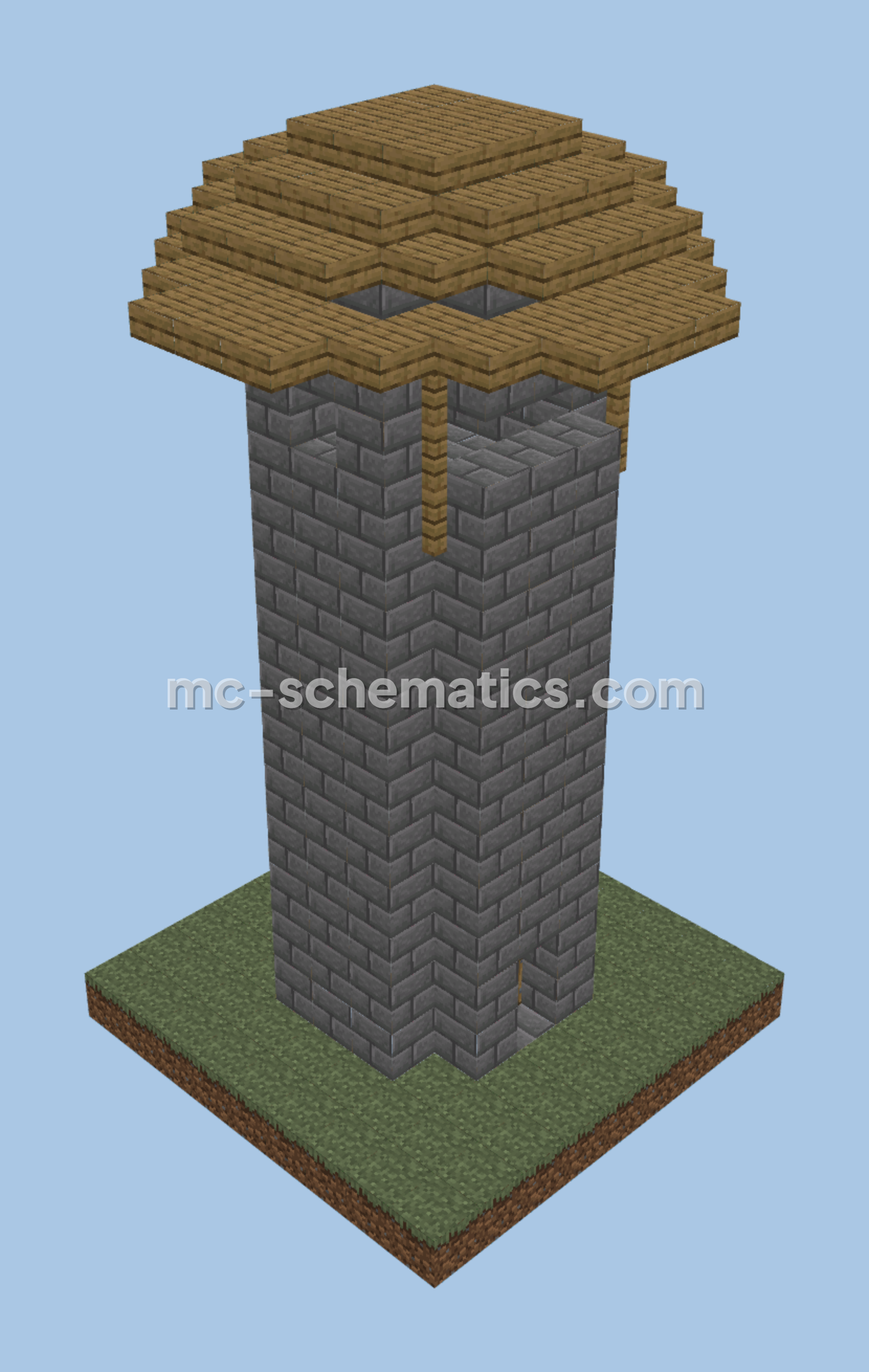 Small Stone Brick Tower Minecraft schematic preview
