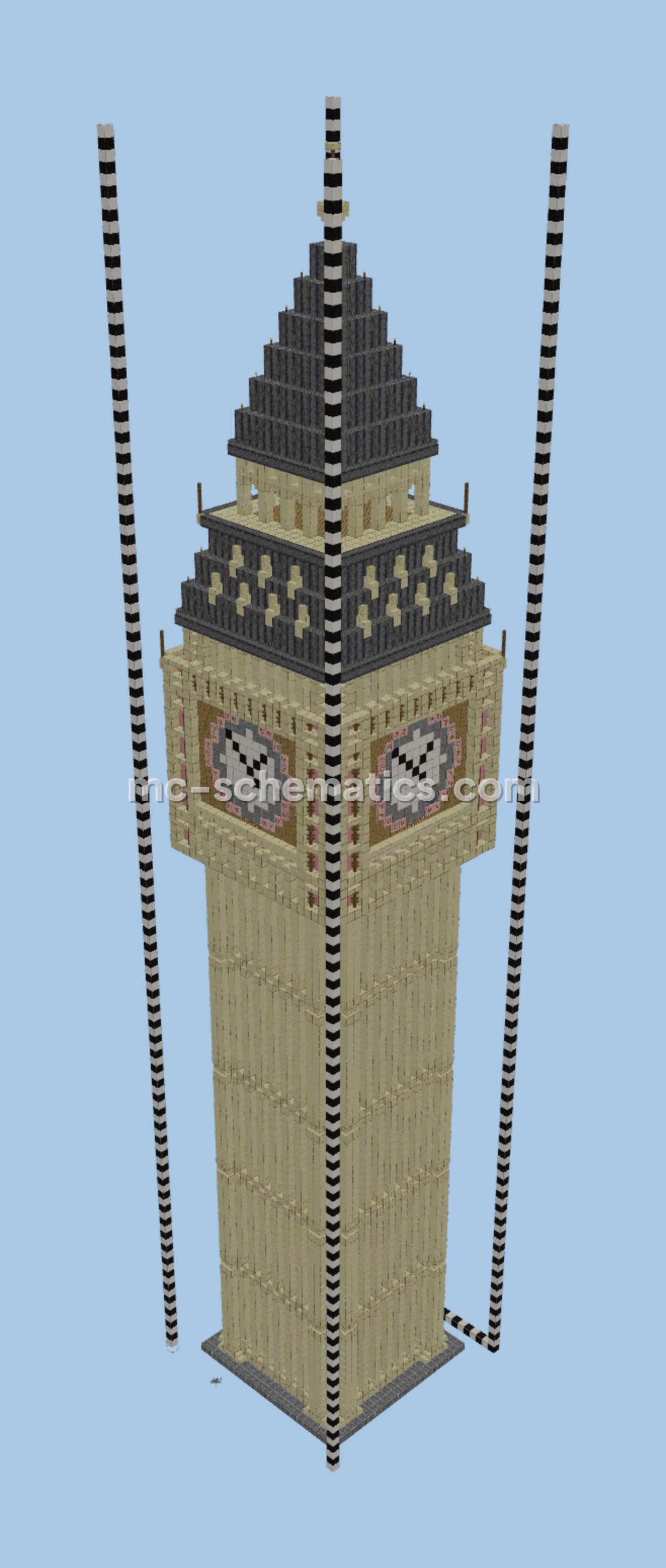 London's Big Ben Tower Minecraft schematic preview