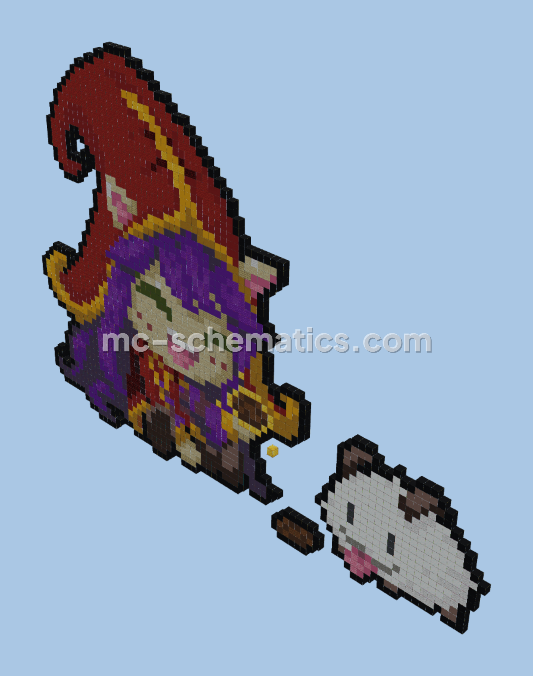 Lulu League of Legends Pixel Art Minecraft schematic preview