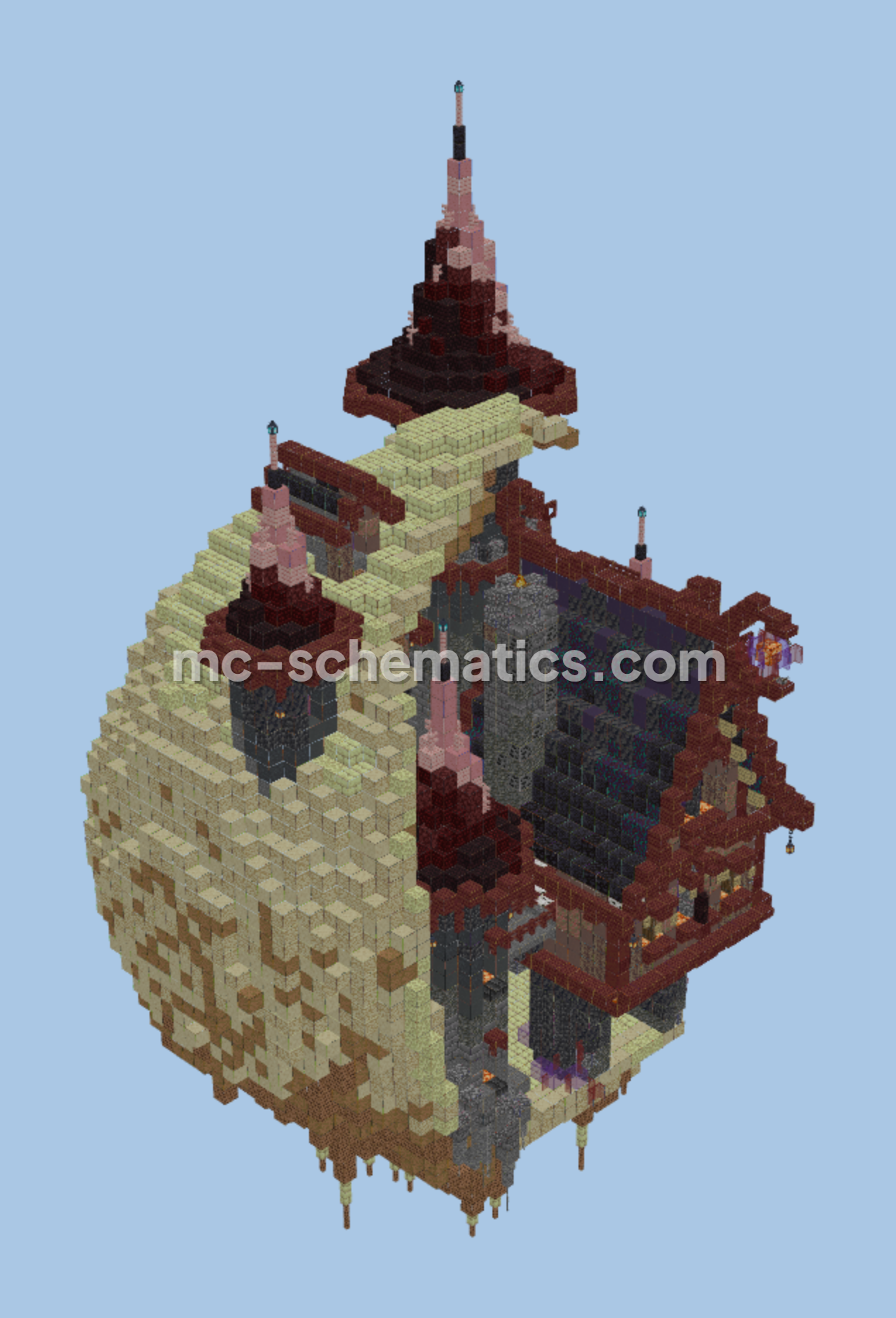 Lunar Palace Decorative Castle Build Minecraft schematic