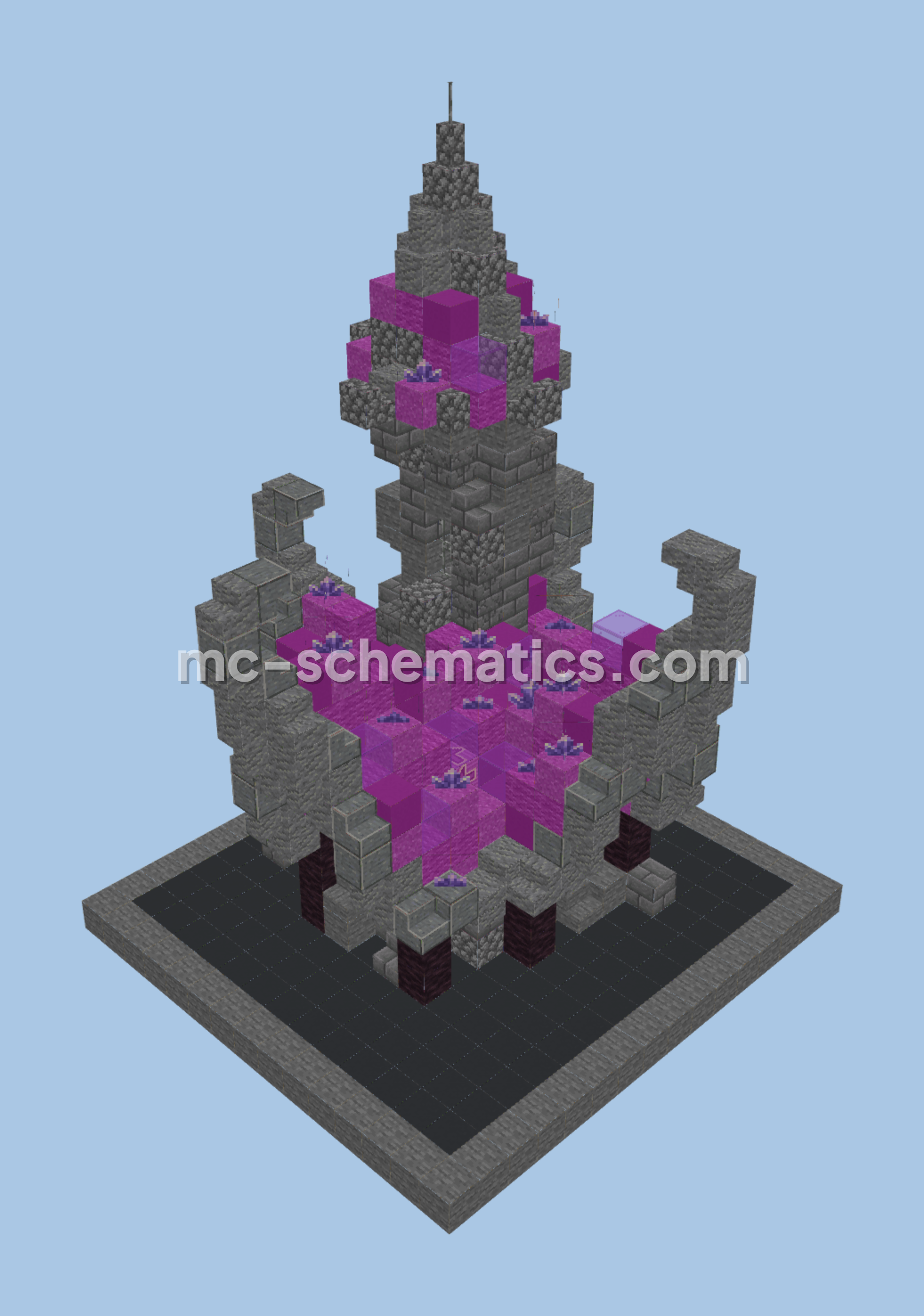 Magenta Medieval Fantasy House 2 Build Minecraft schematic preview