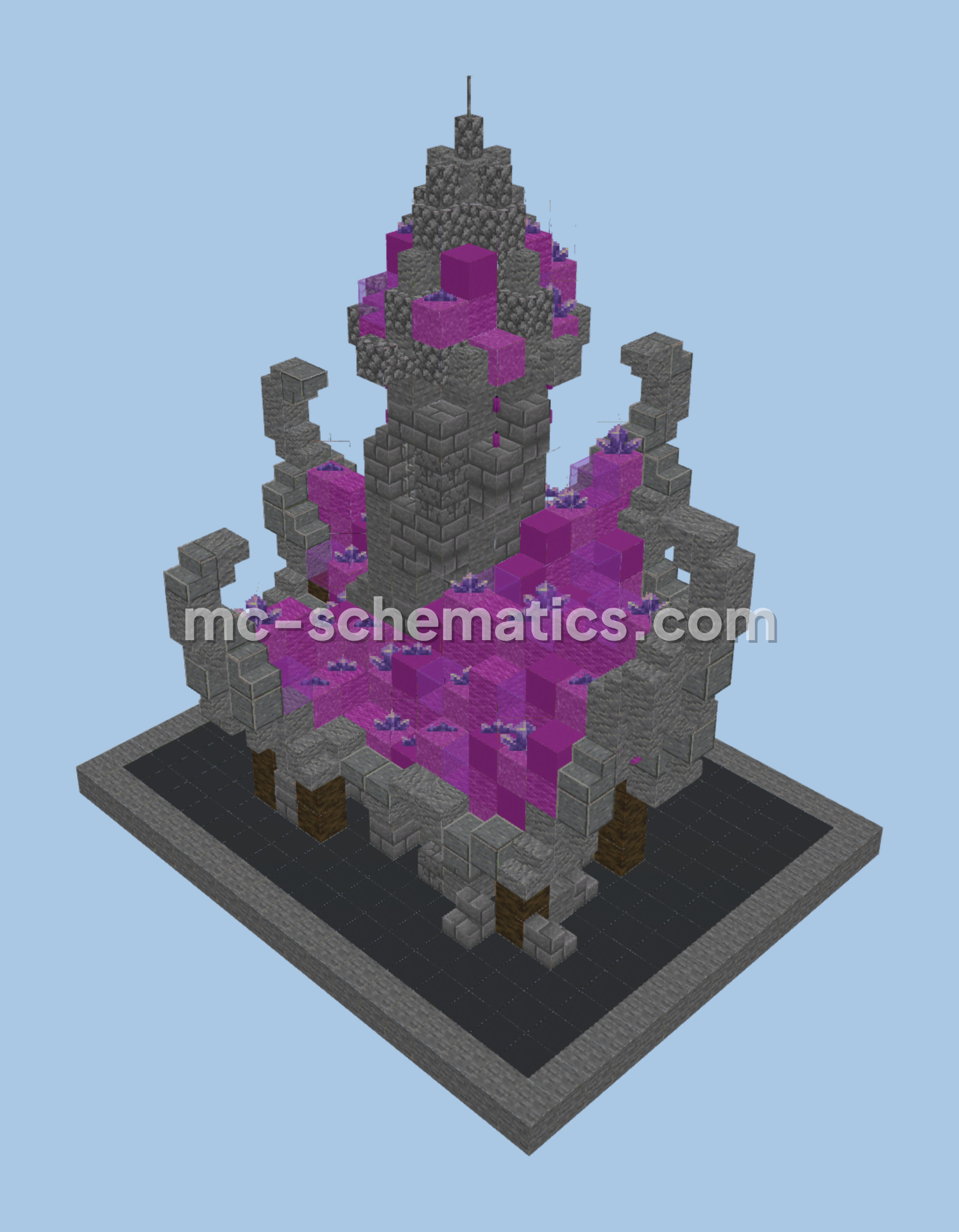 Magenta Medieval Fantasy House 3 Minecraft schematic