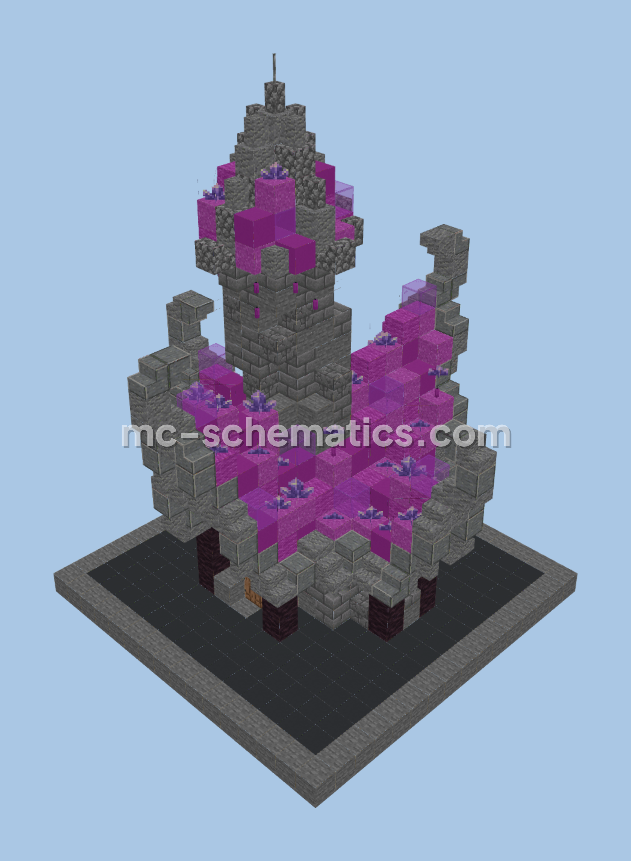 Magenta Medieval Fantasy House Minecraft schematic preview
