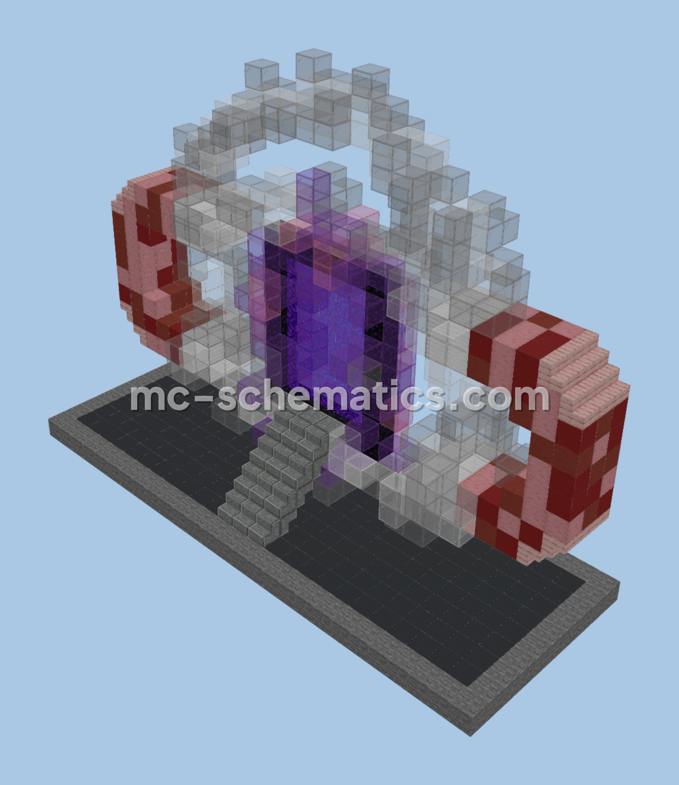 Magnet Shaped Nether Portal Minecraft schematic preview