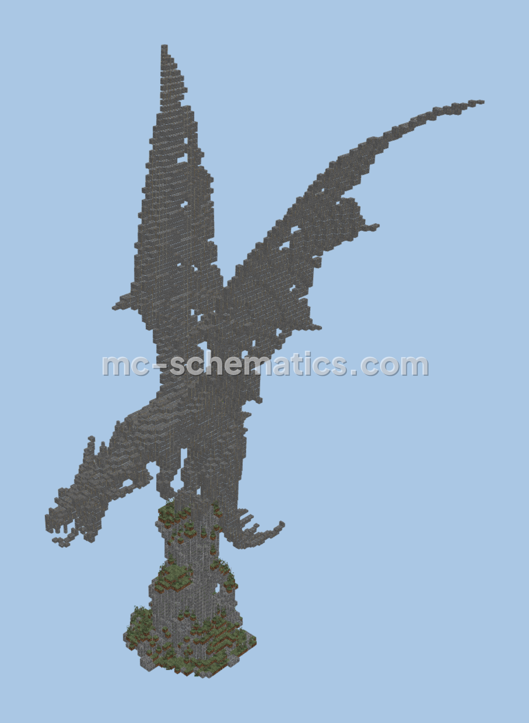 Majestic Dragon Sculpture for Minecraft Worlds Minecraft schematic