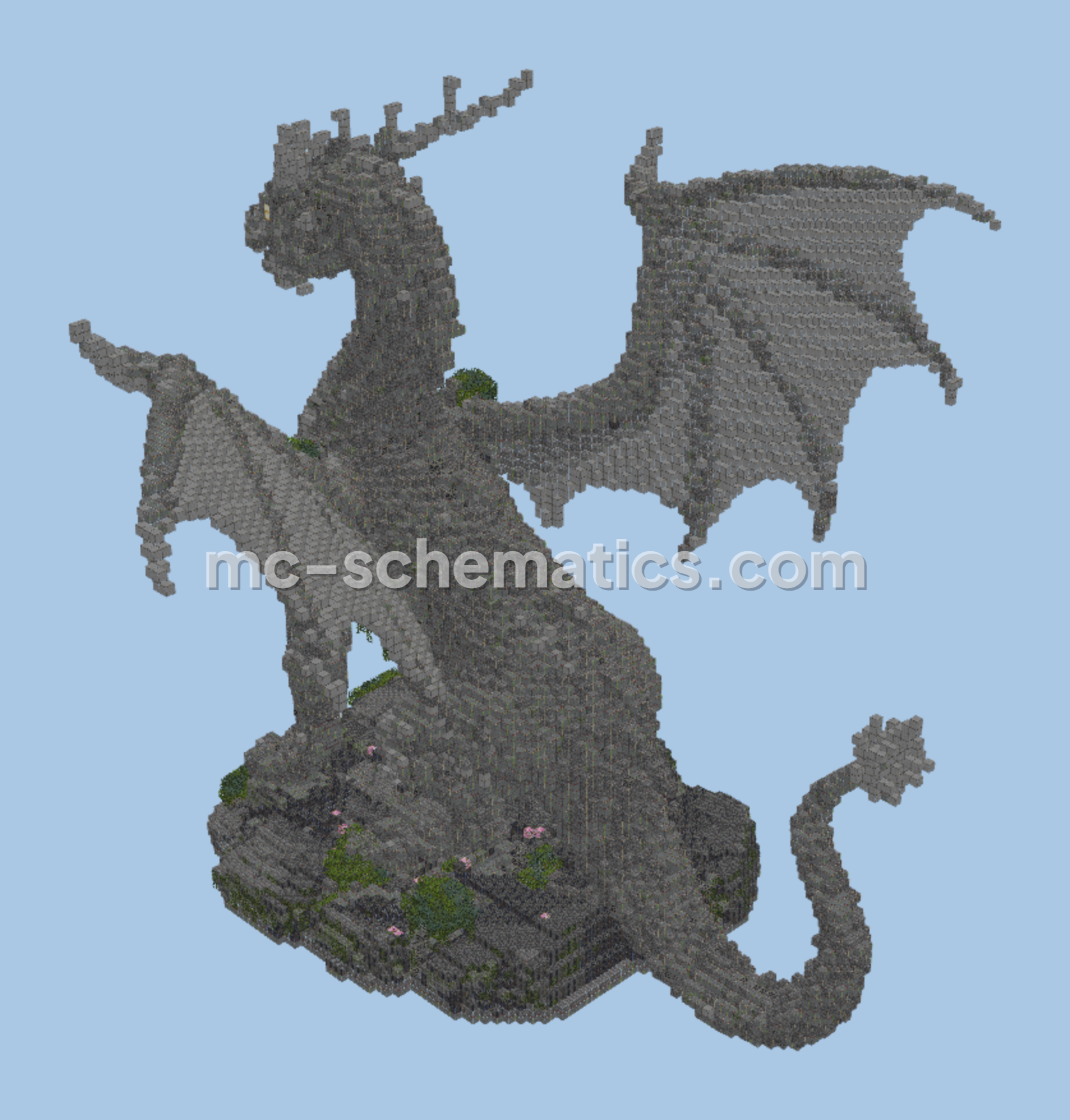 Majestic Dragon Statue Minecraft schematic preview