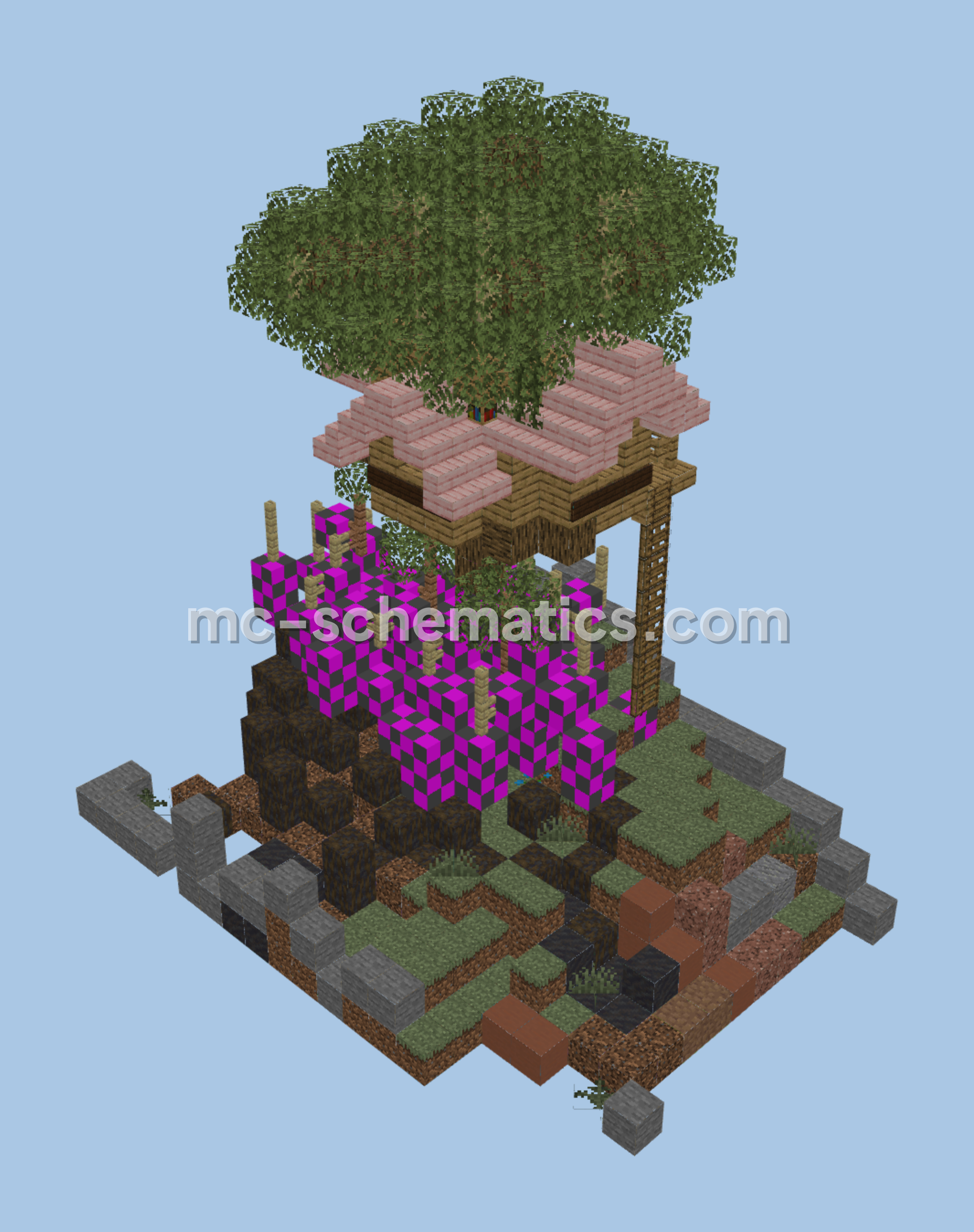Mangrove Starter Treehouse Build Minecraft schematic preview