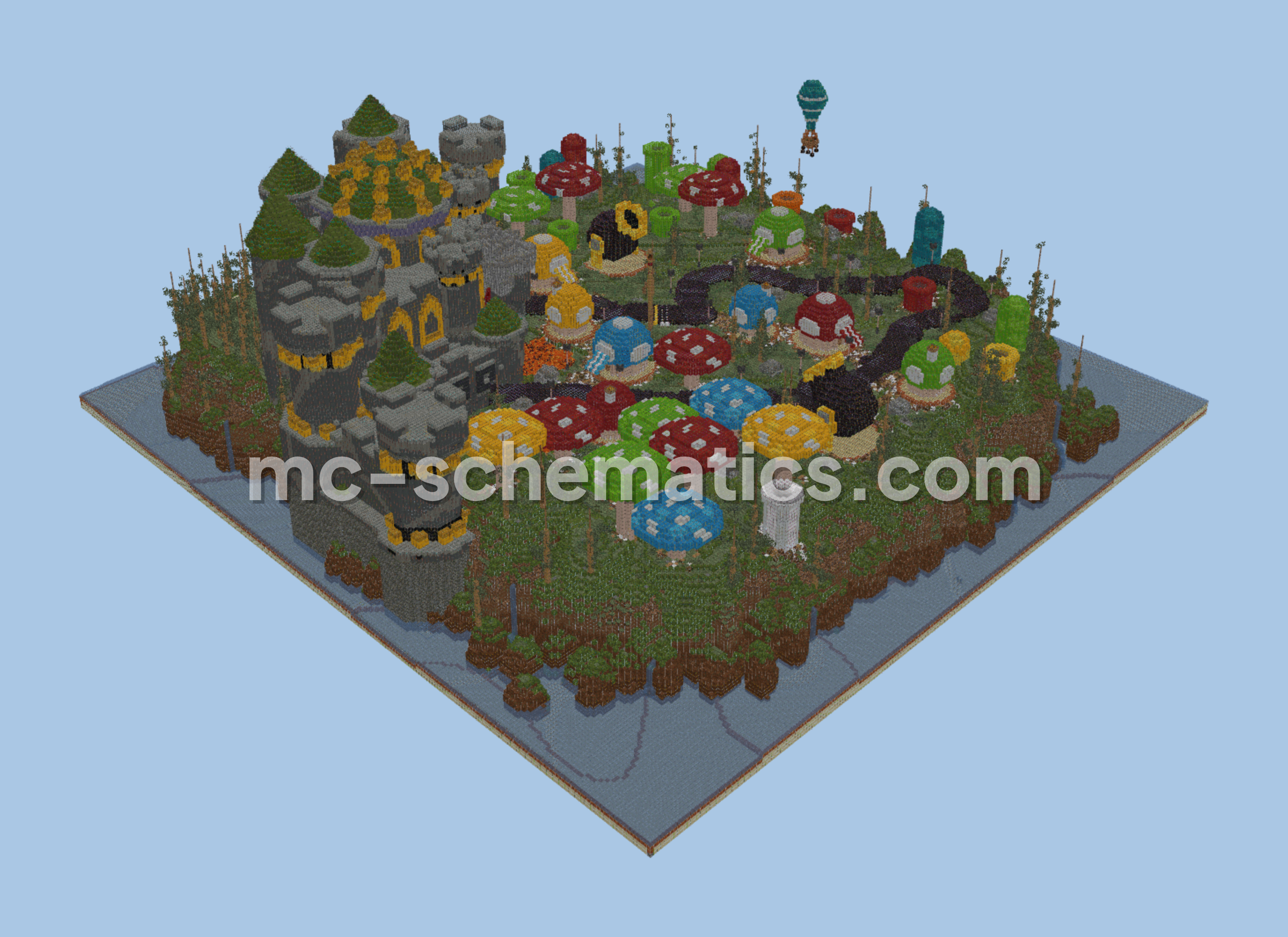 Mario Kart Bowser Castle Map 250x250 Minecraft schematic