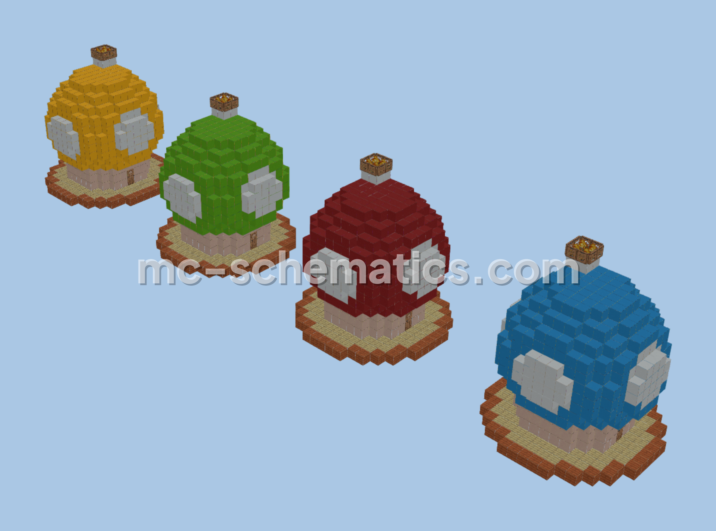 Mario Mushroom House B Structure Minecraft schematic preview